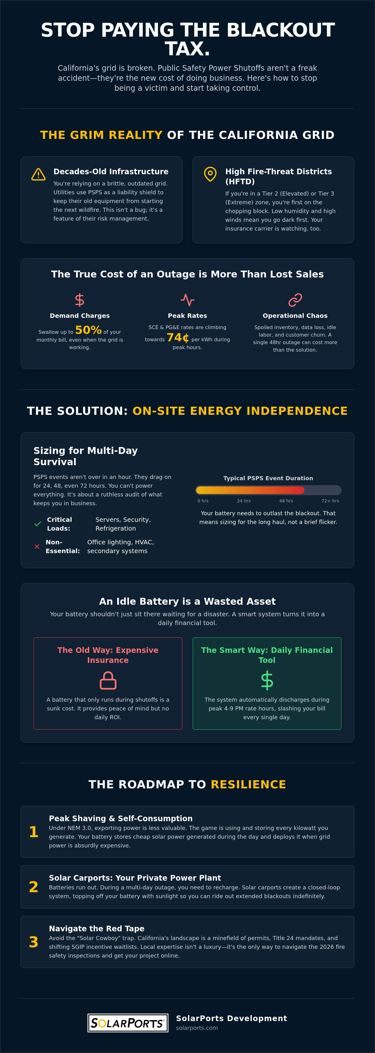 Commercial Battery Storage for PSPS Events: A No-Nonsense Resilience Guide for 2026