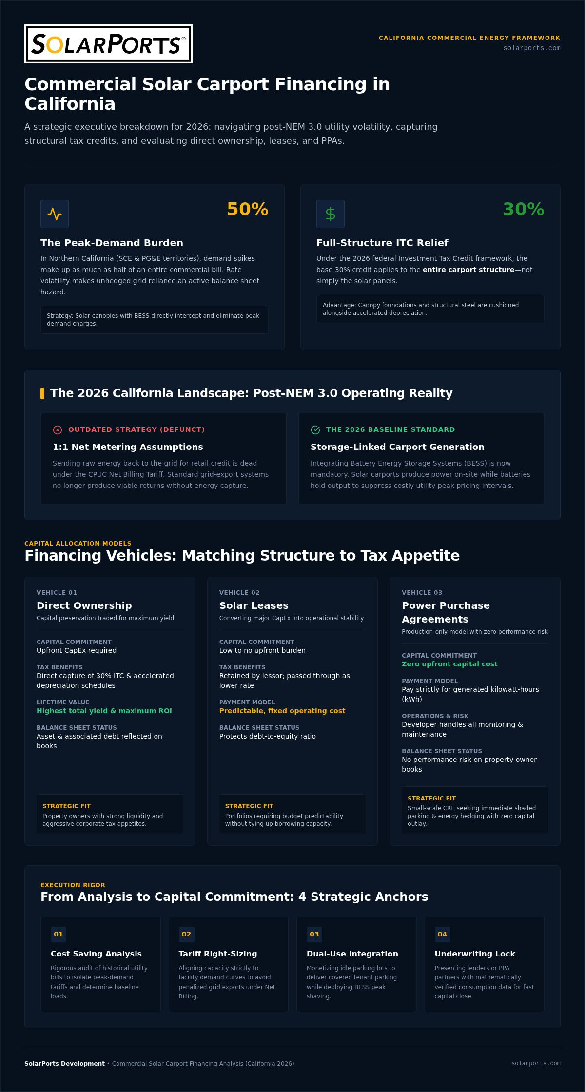 Commercial Solar Carport Financing in California: A Strategic 2026 Guide to Capital Allocation