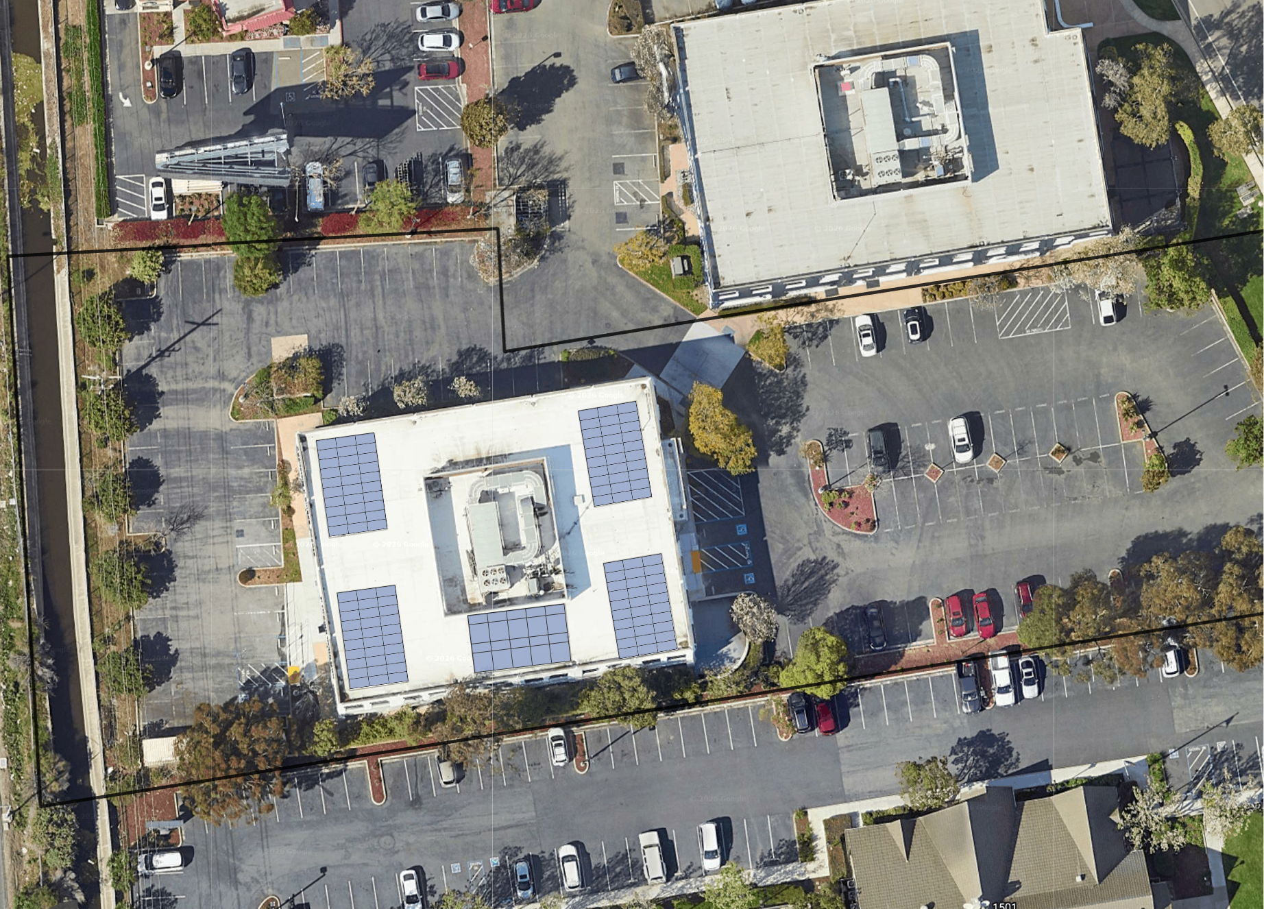 System layout — rooftop arrays at MILPITAS