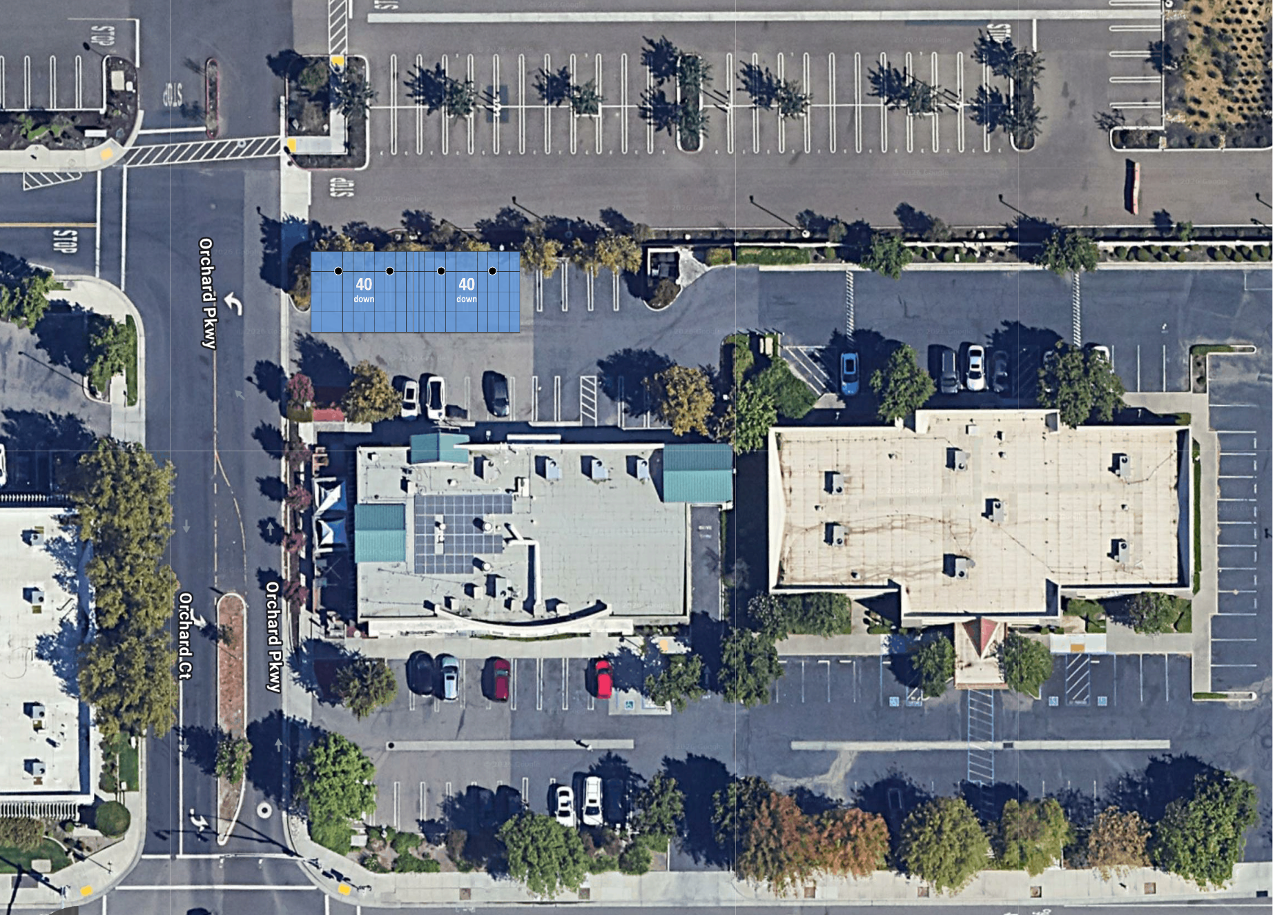 System layout — solar carports at Tracy