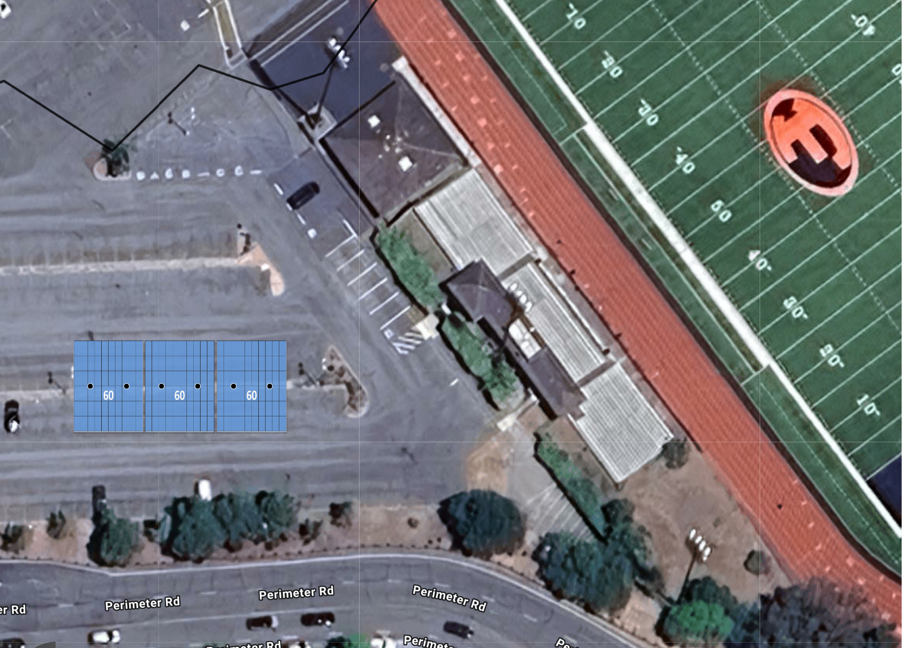System layout — solar carports at LOS ALTOS HILLS
