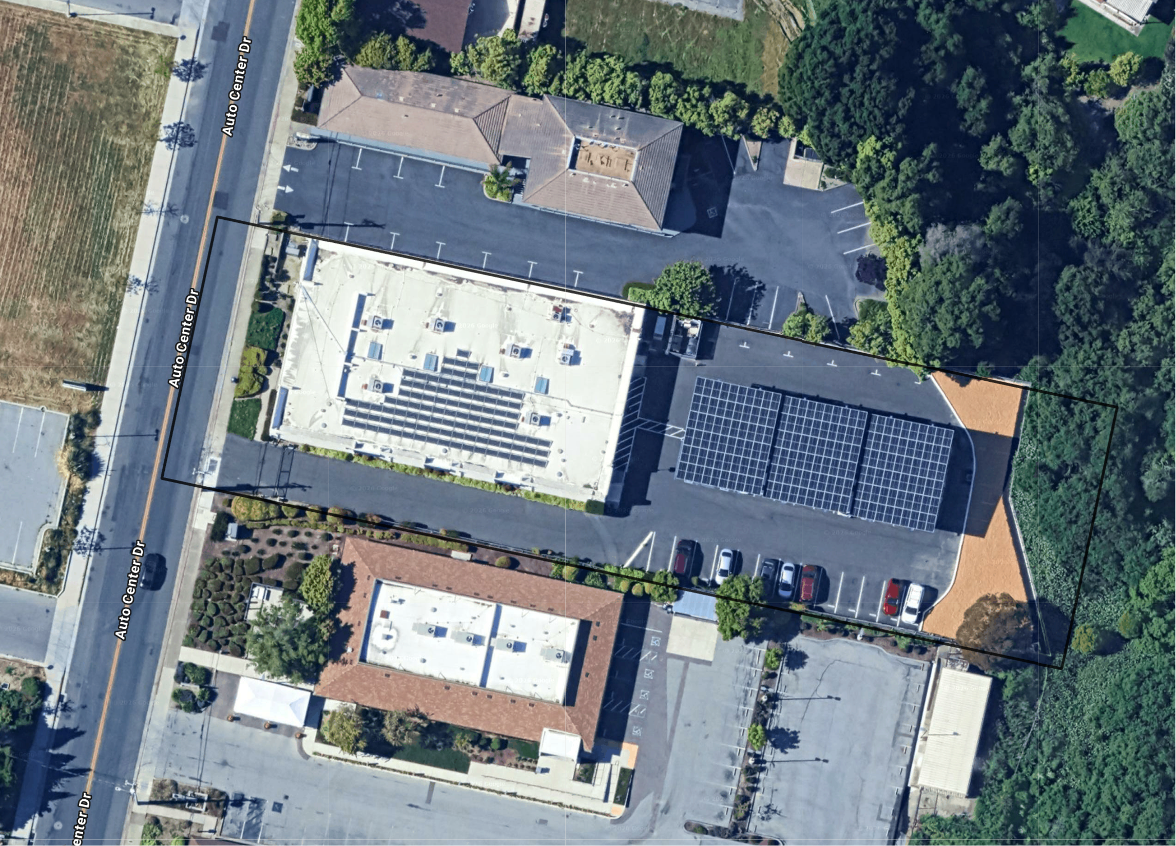 System layout — solar carports at WATSONVILLE