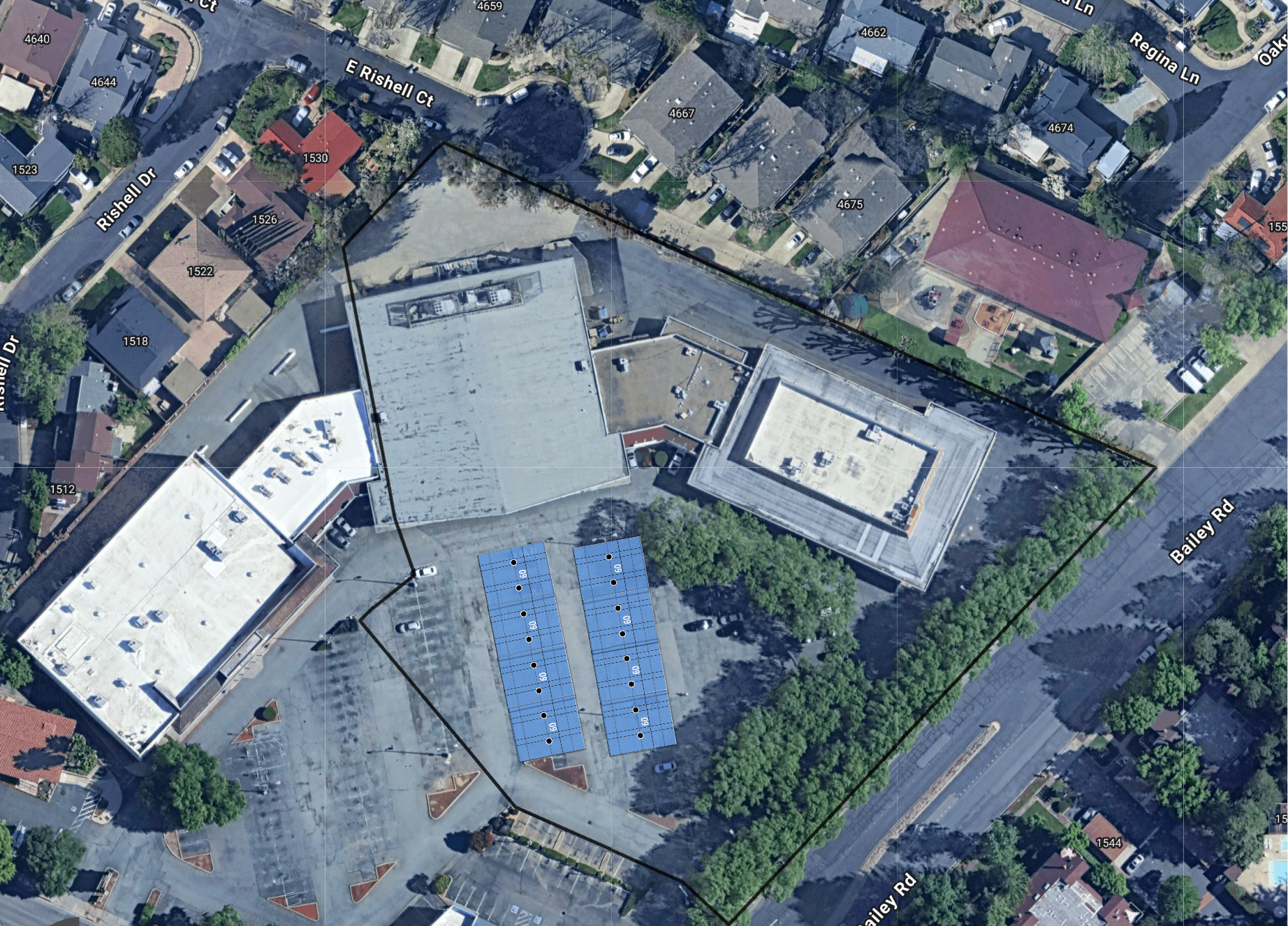 System layout — solar carports at CONCORD