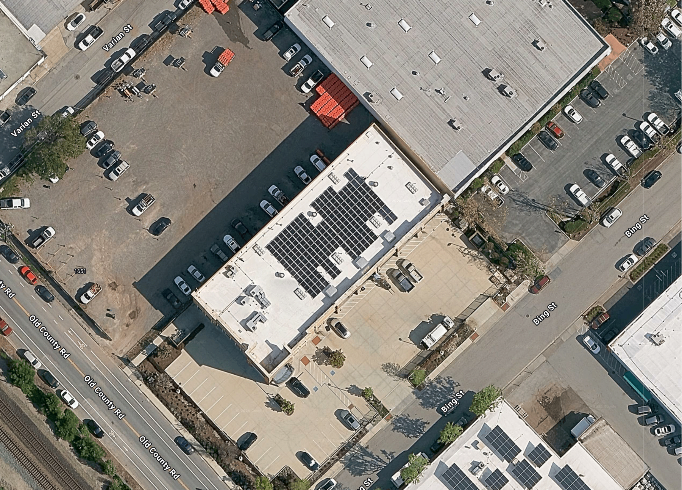 System layout — rooftop arrays at San Carlos