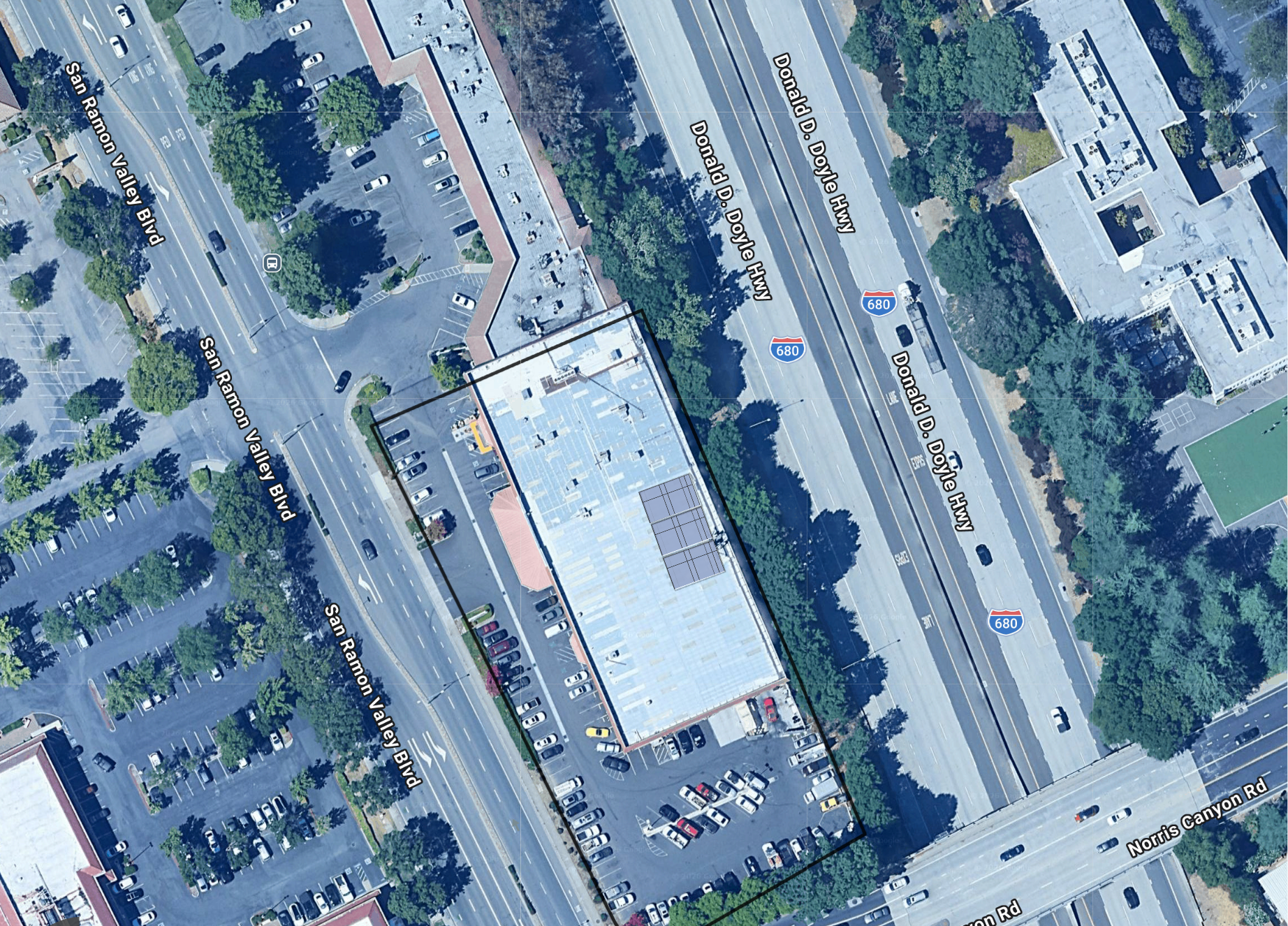 System layout — rooftop arrays at SAN RAMON