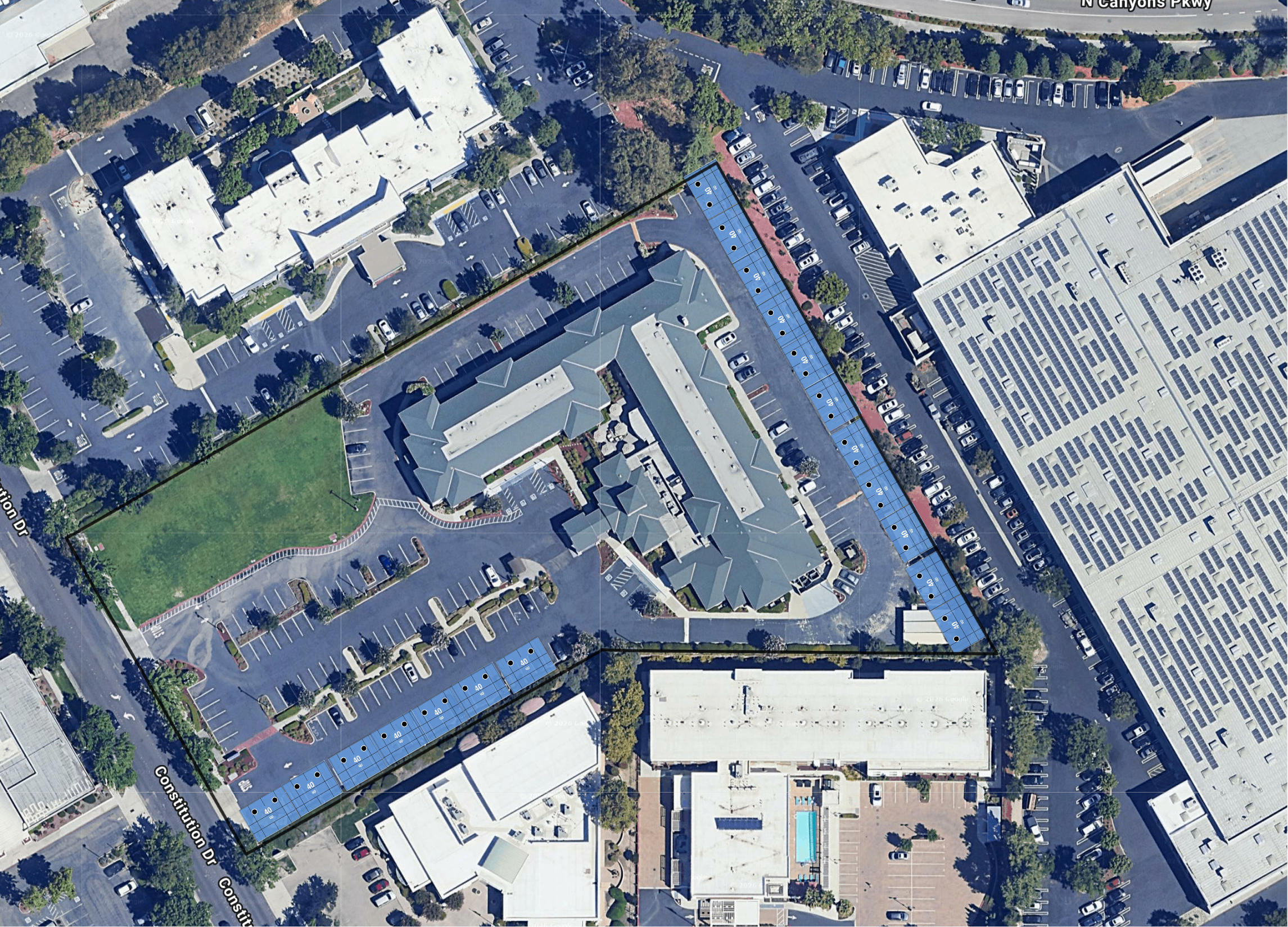 System layout — solar carports at LIVERMORE