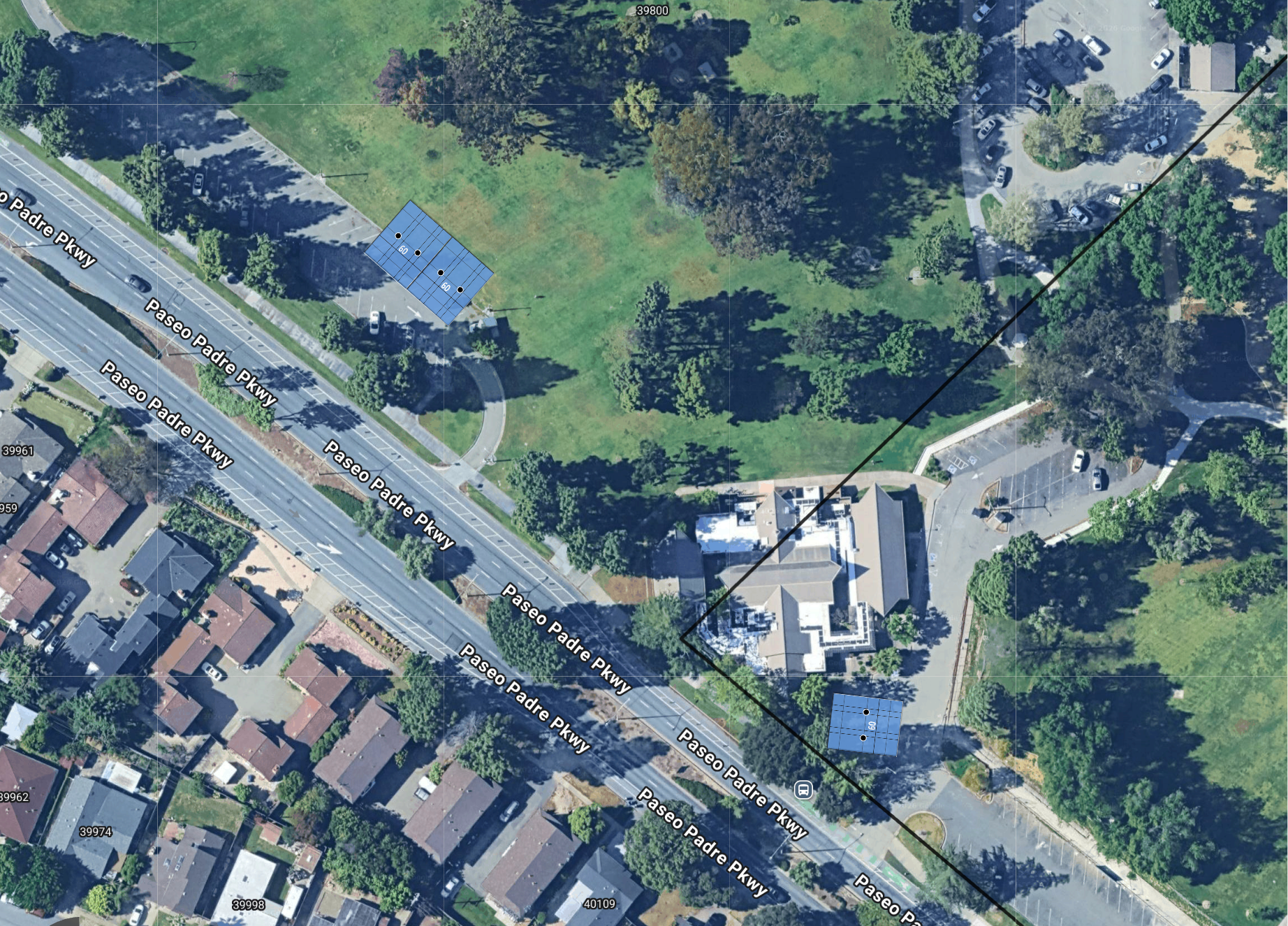 System layout — solar carports at FREMONT