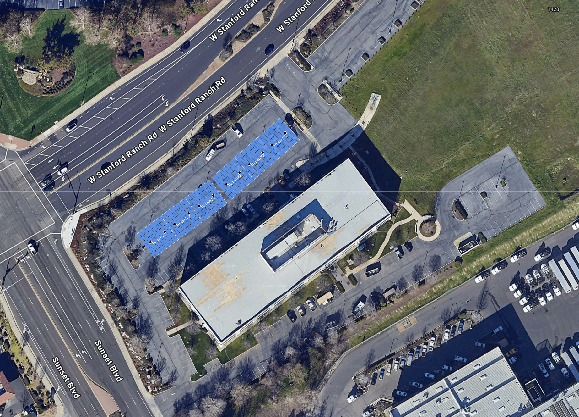 System layout — solar carports at ROCKLIN