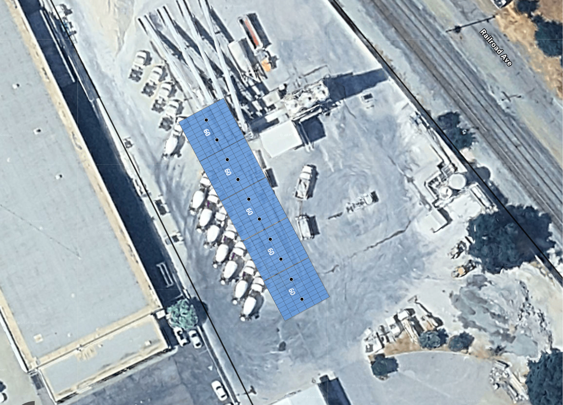 System layout — solar carports at MORGAN HILL
