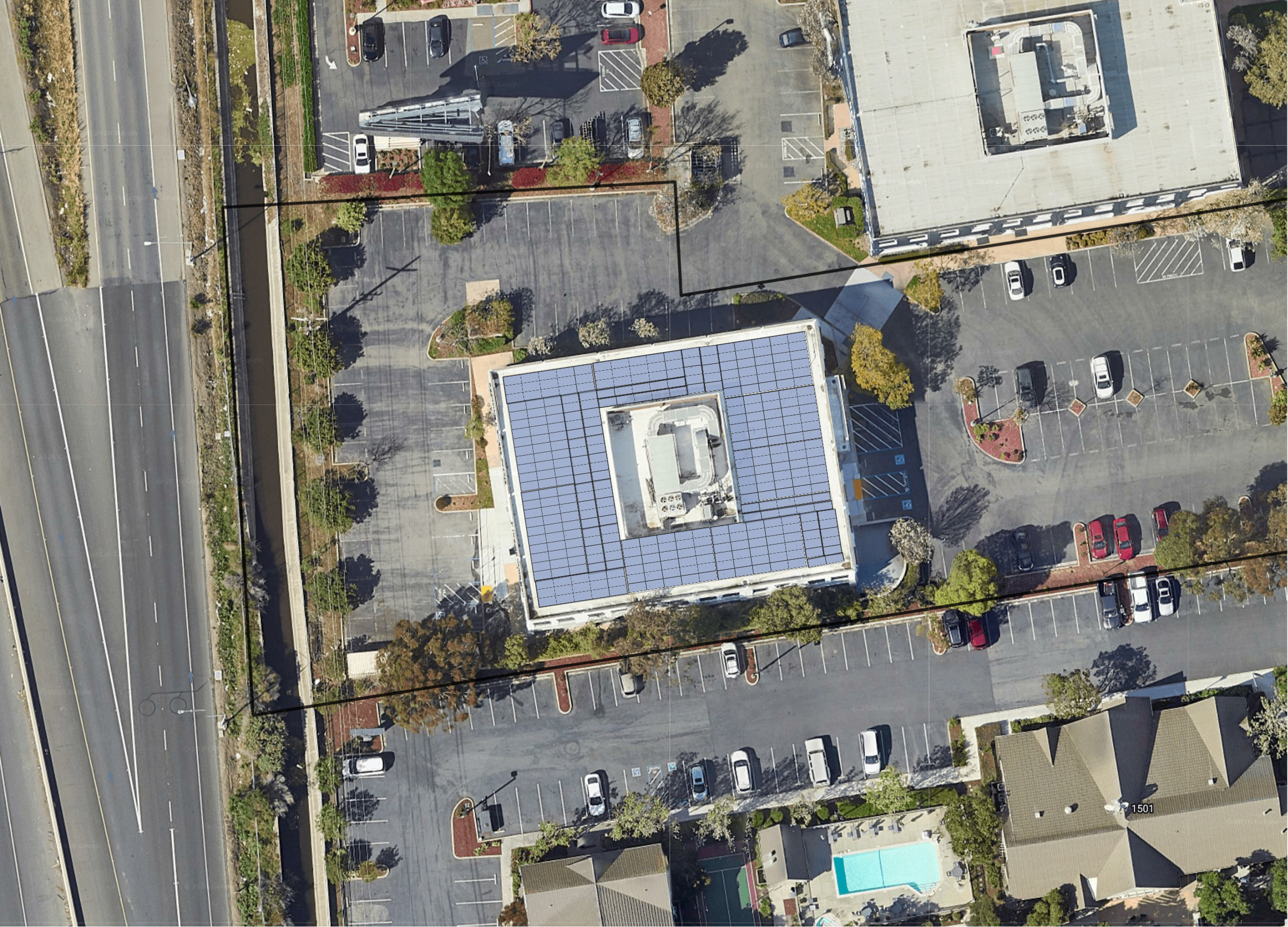 System layout — rooftop arrays at MILPITAS