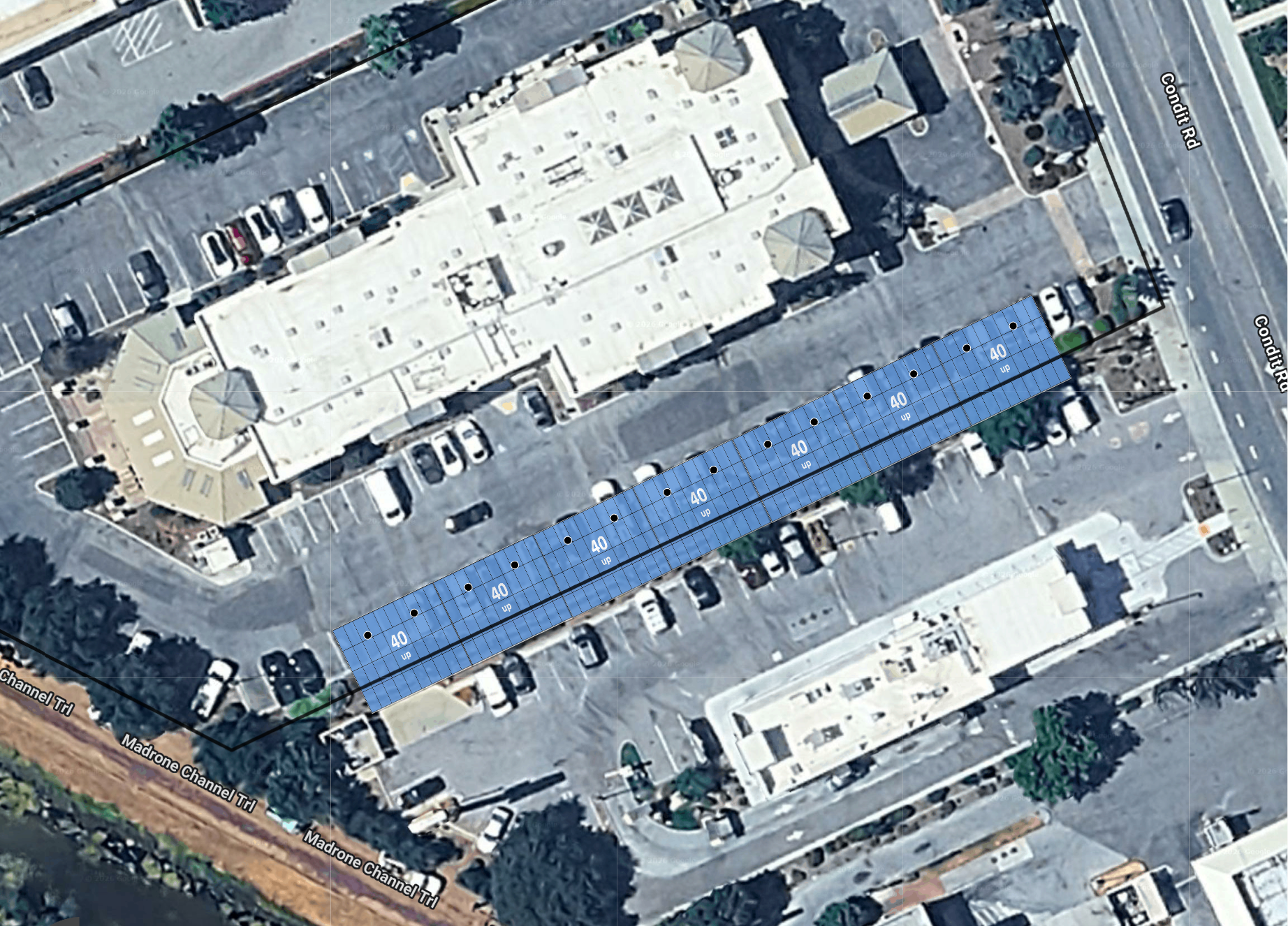 System layout — solar carports at MORGAN HILL