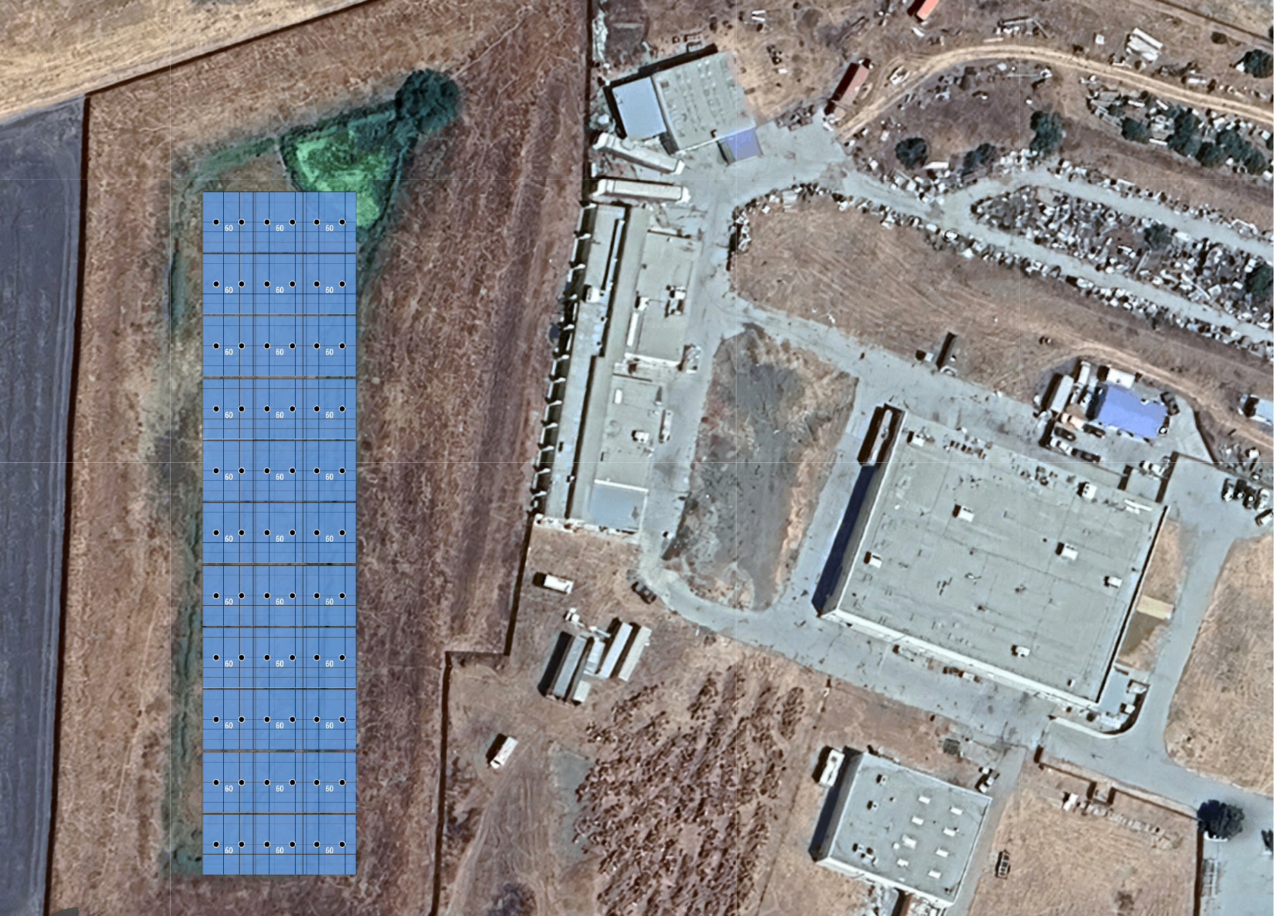 System layout — solar carports at Hollister