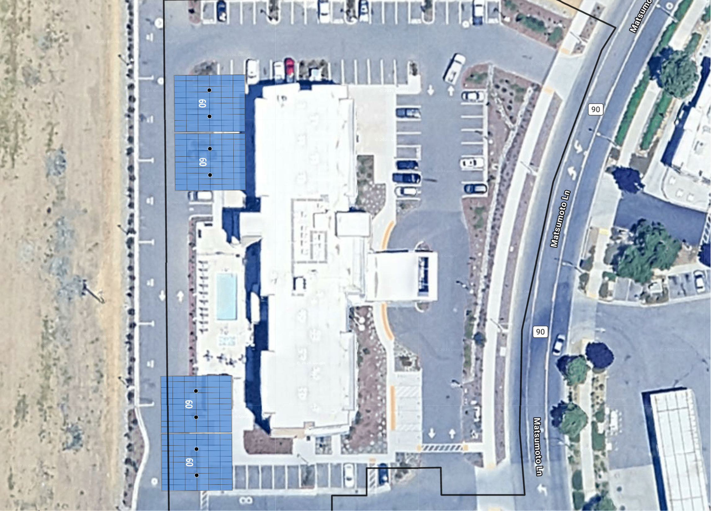 System layout — solar carports at WINTERS