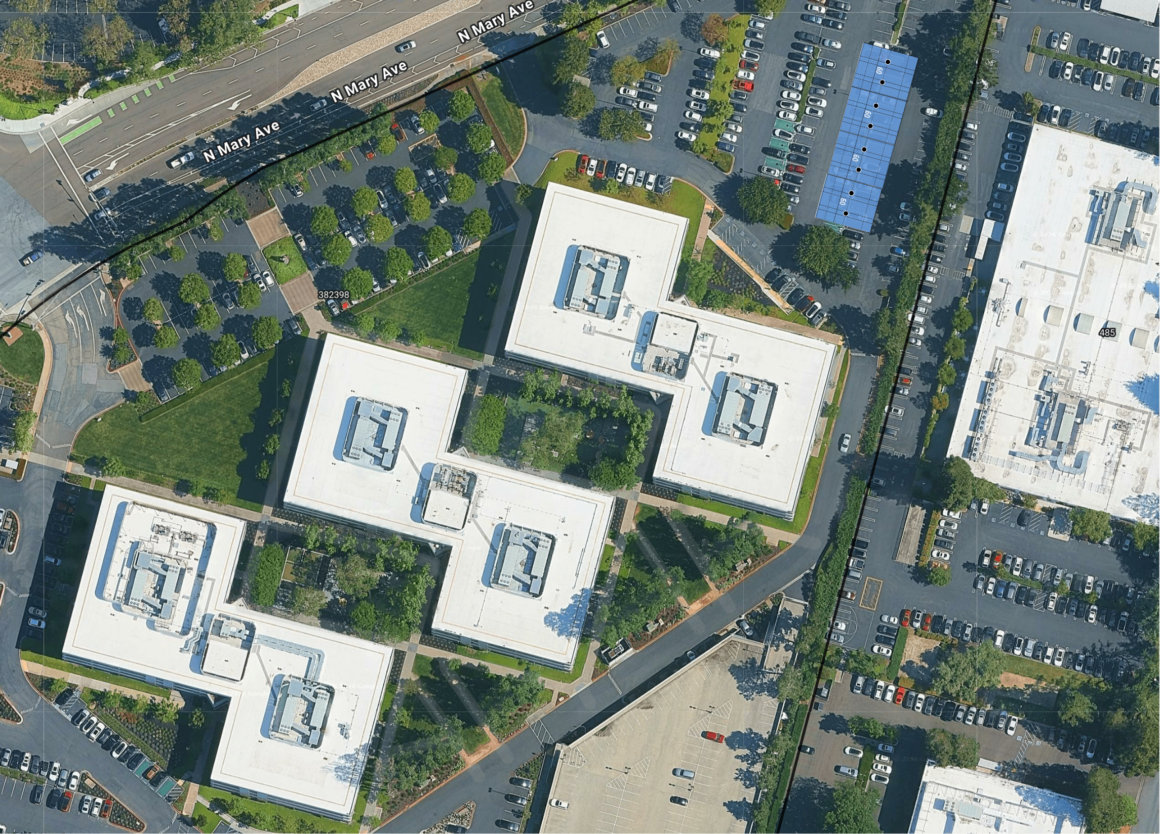 System layout — solar carports at SUNNYVALE