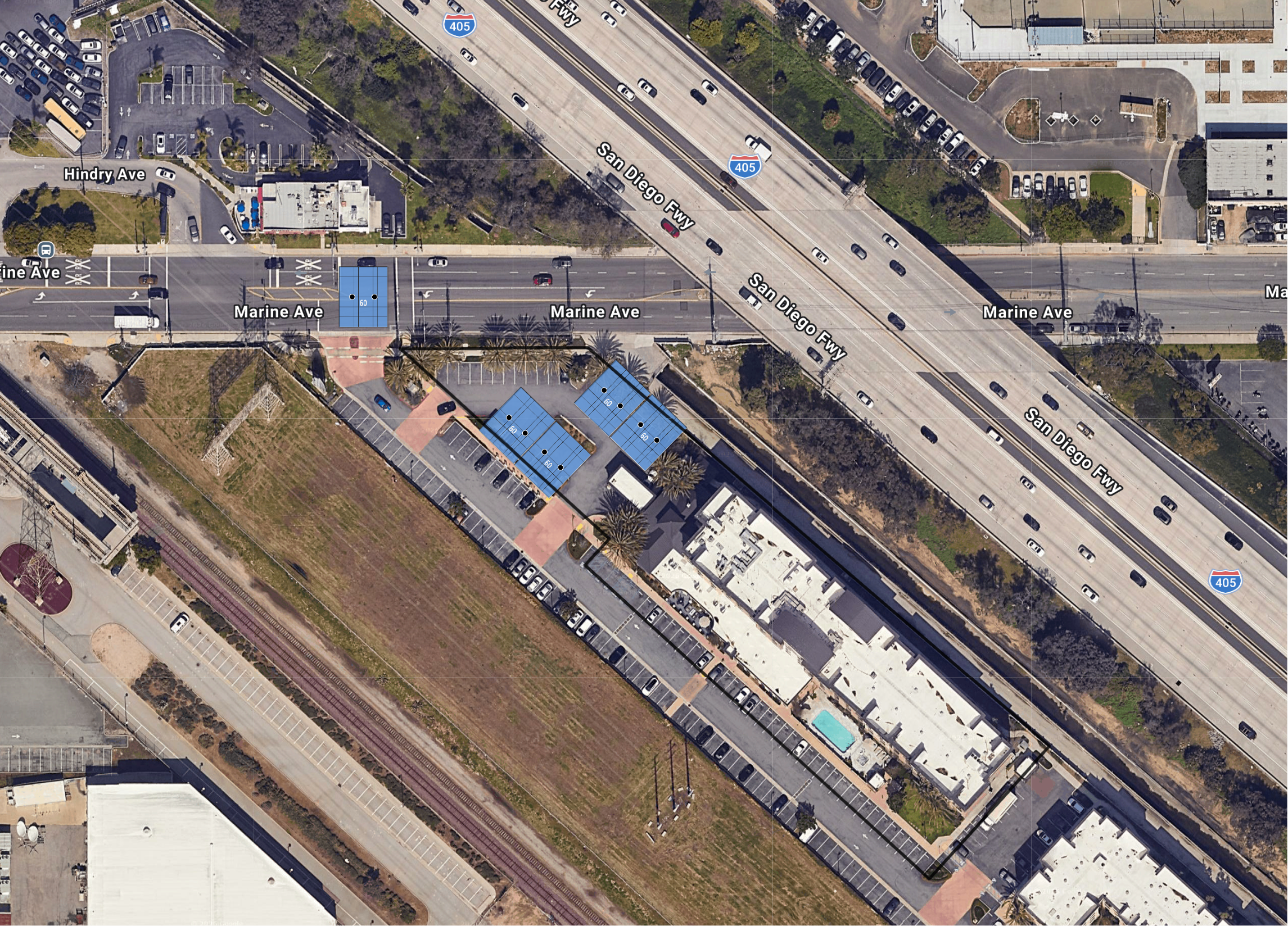 System layout — solar carports at 