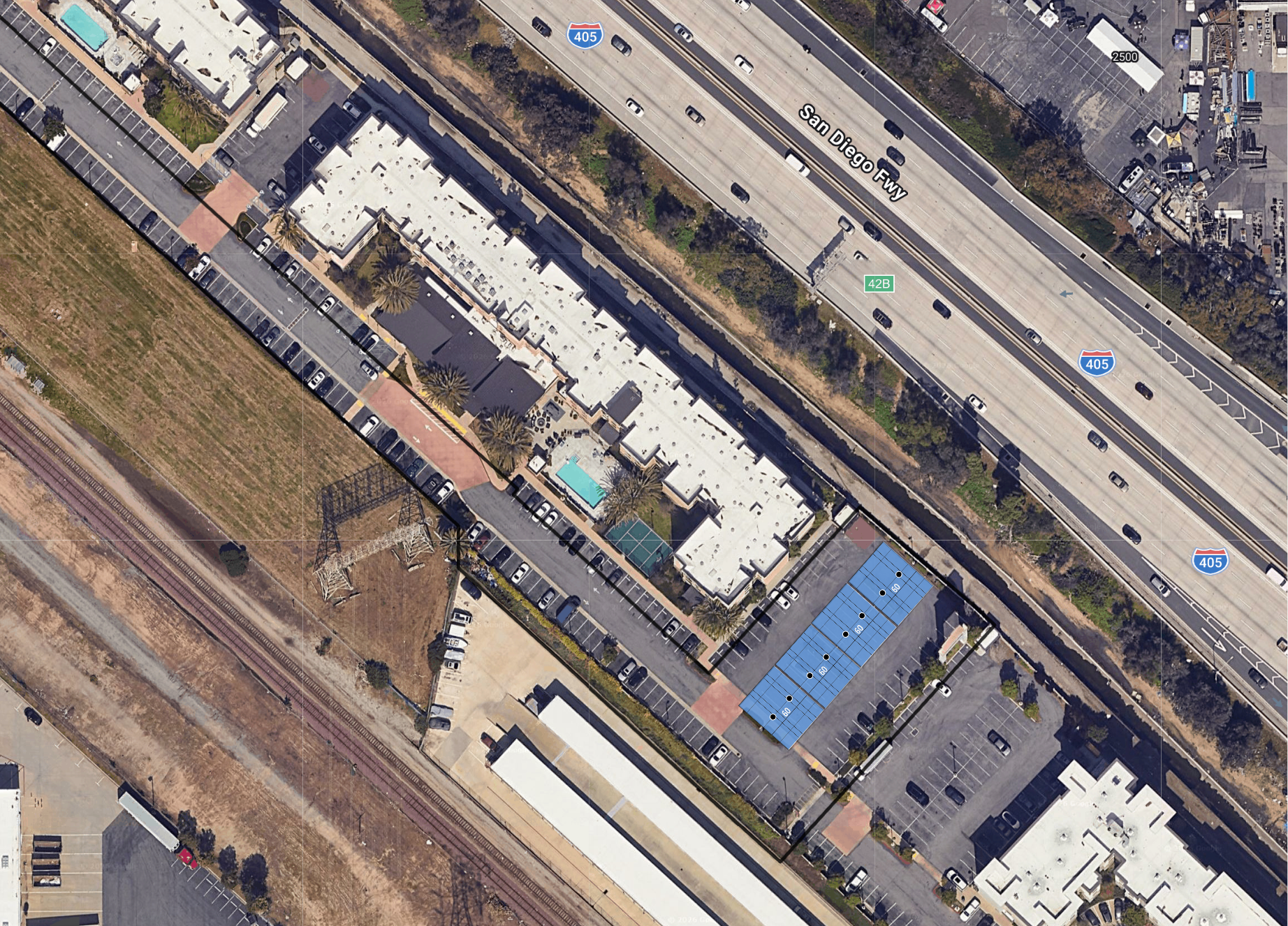 System layout — solar carports at Redondo Beach
