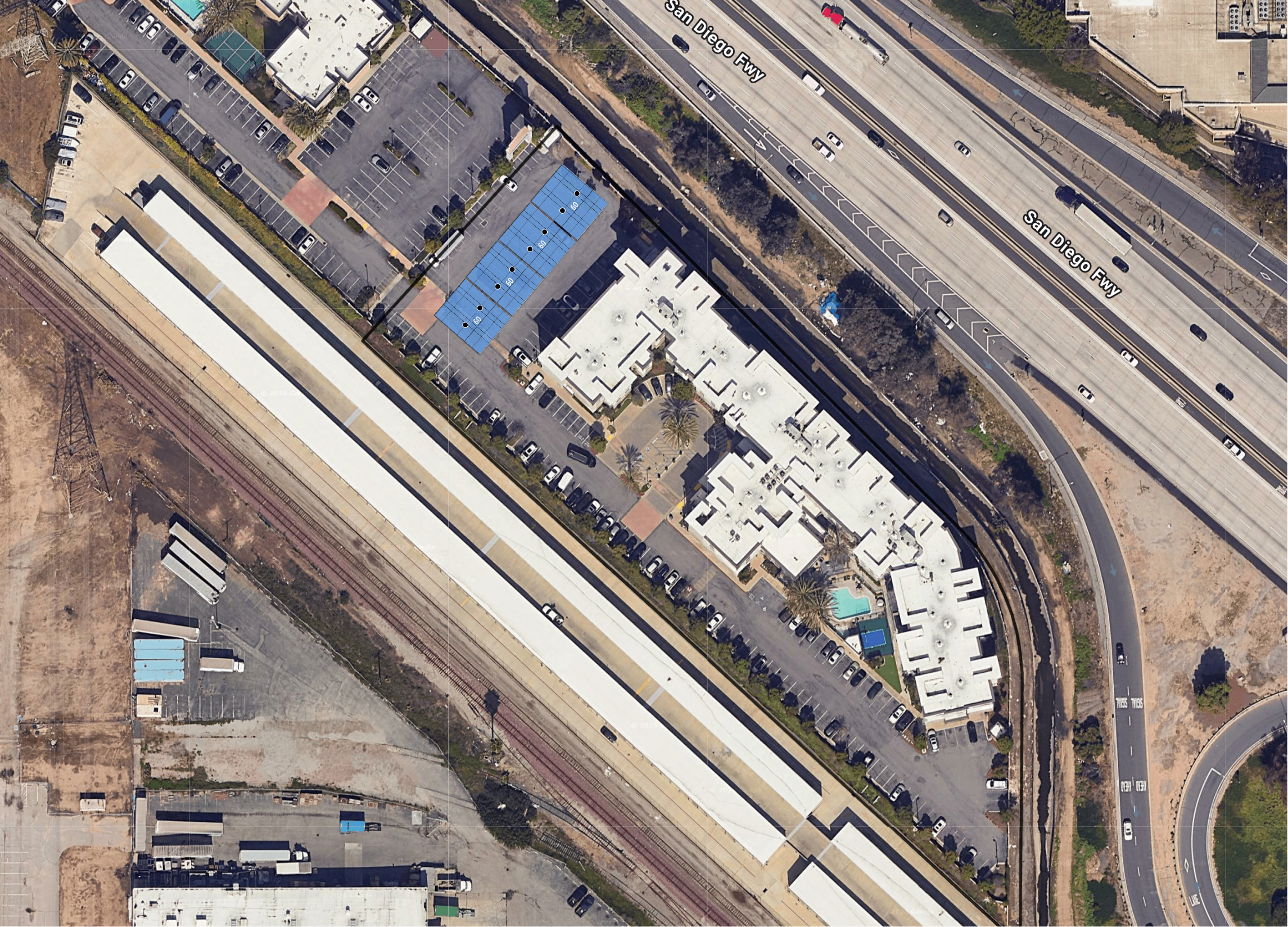 System layout — solar carports at REDONDO BEACH