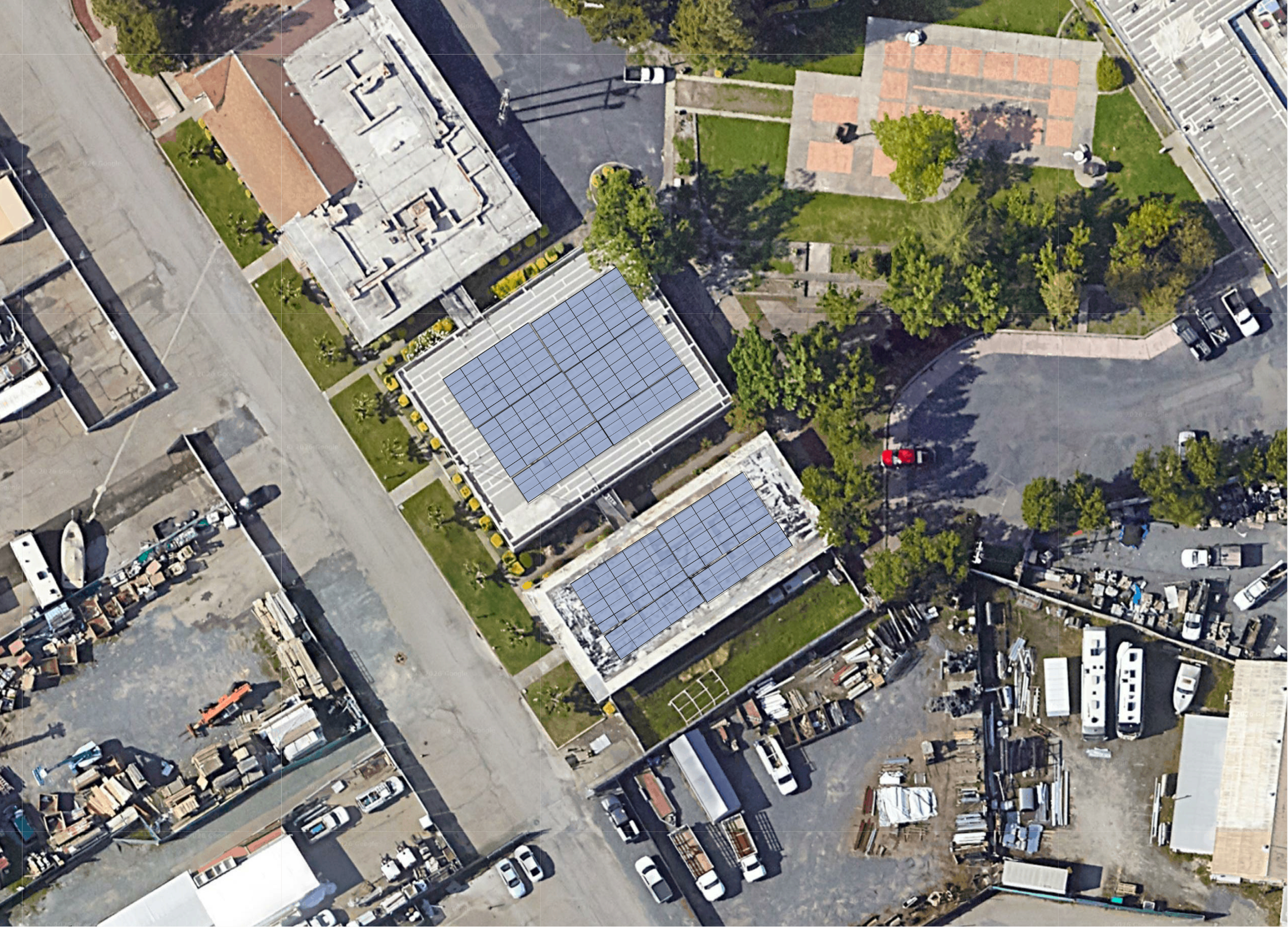 System layout — rooftop arrays at WINDSOR