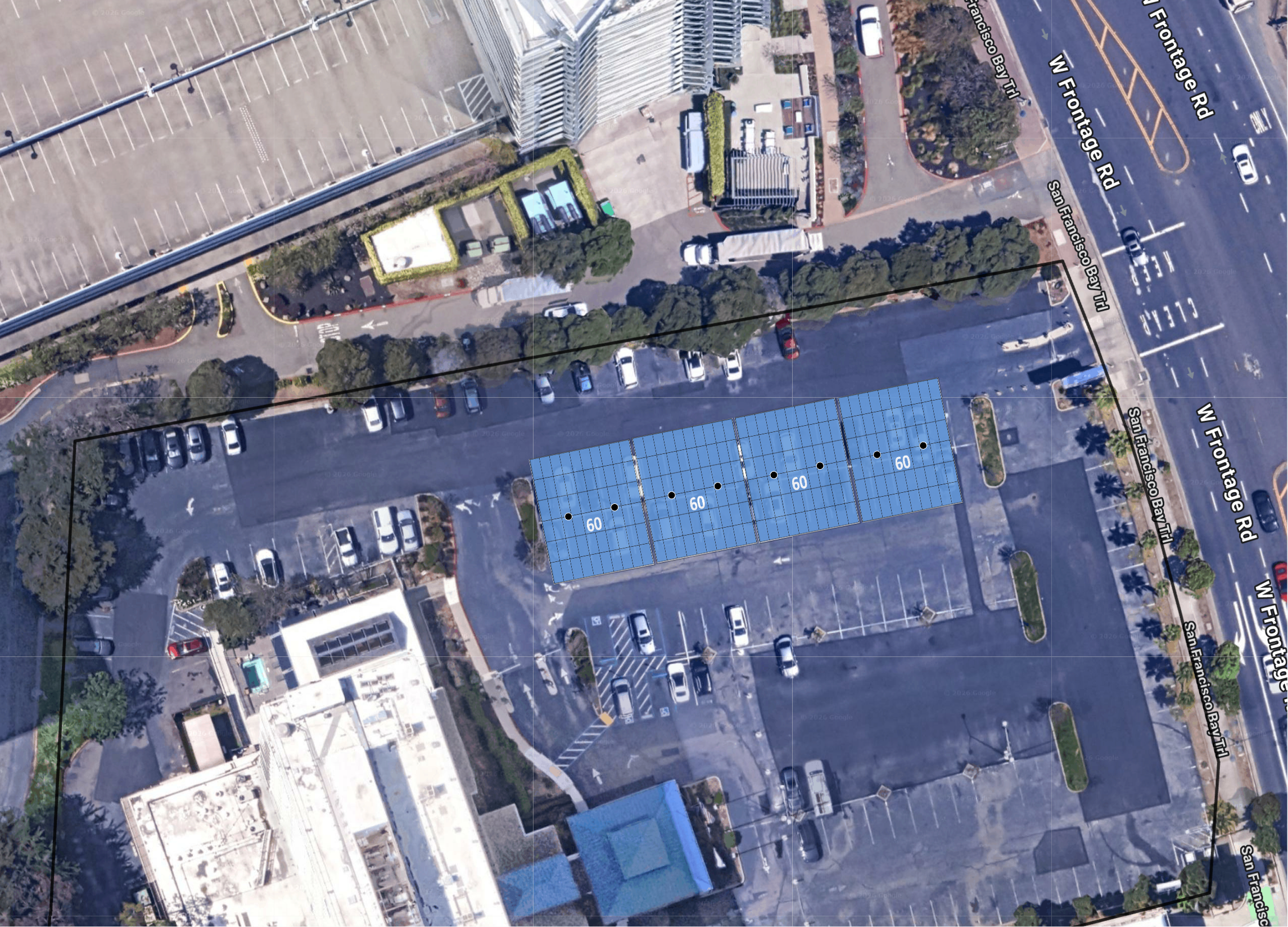 System layout — solar carports at EMERYVILLE