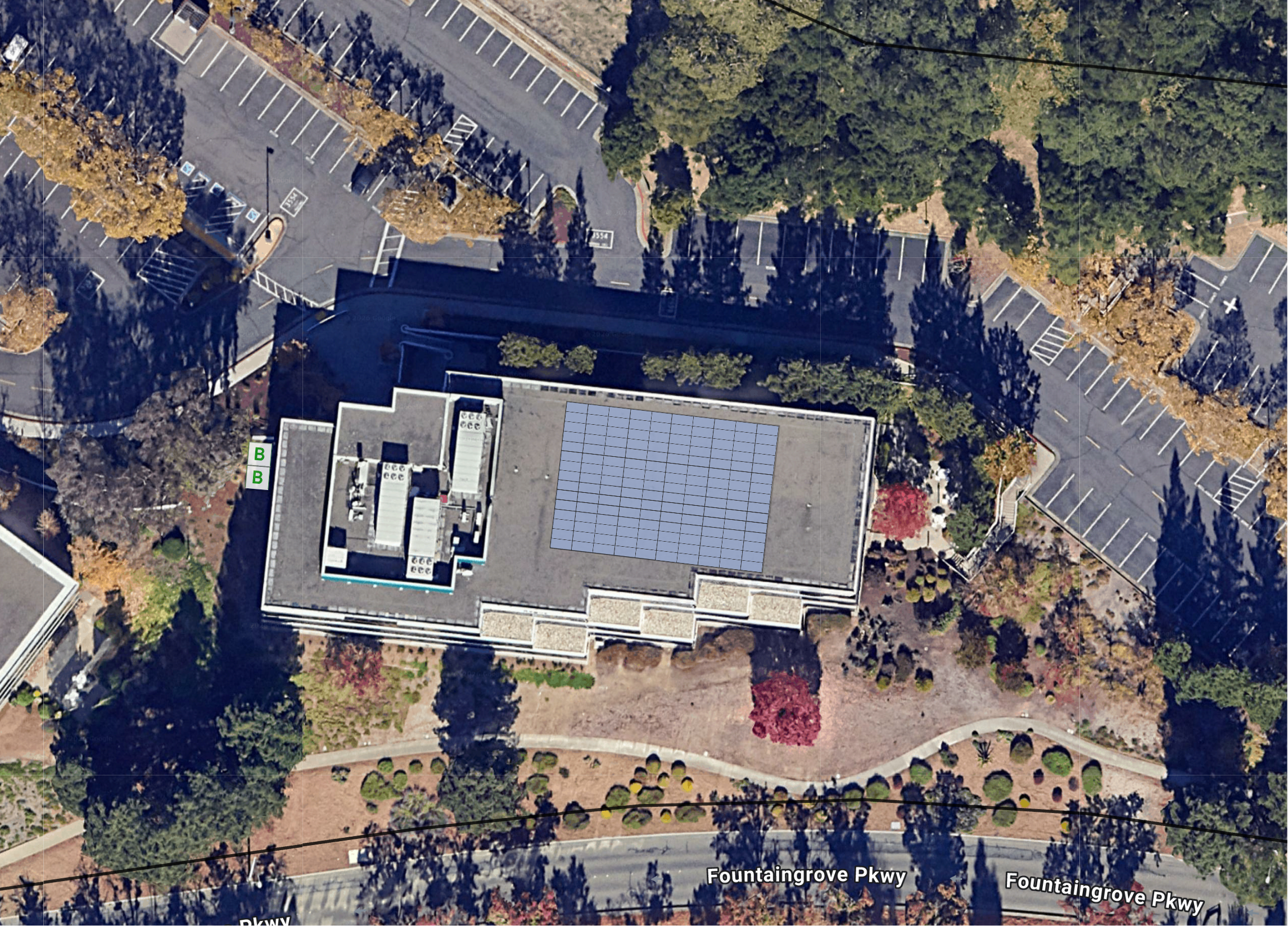 System layout — rooftop arrays at SANTA ROSA