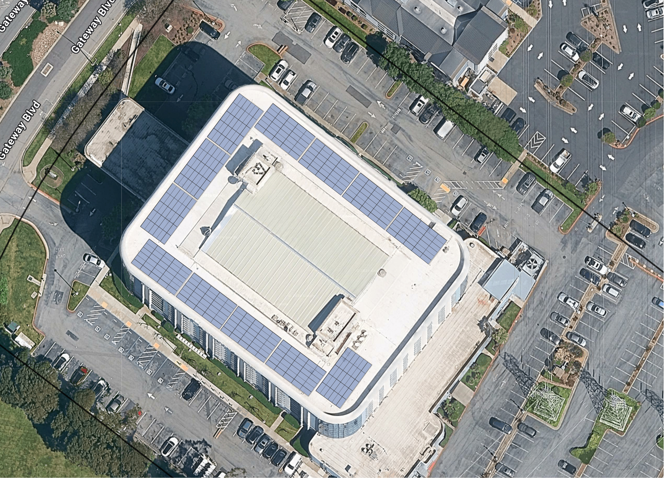 System layout — rooftop arrays at SOUTH SAN FRANCISCO