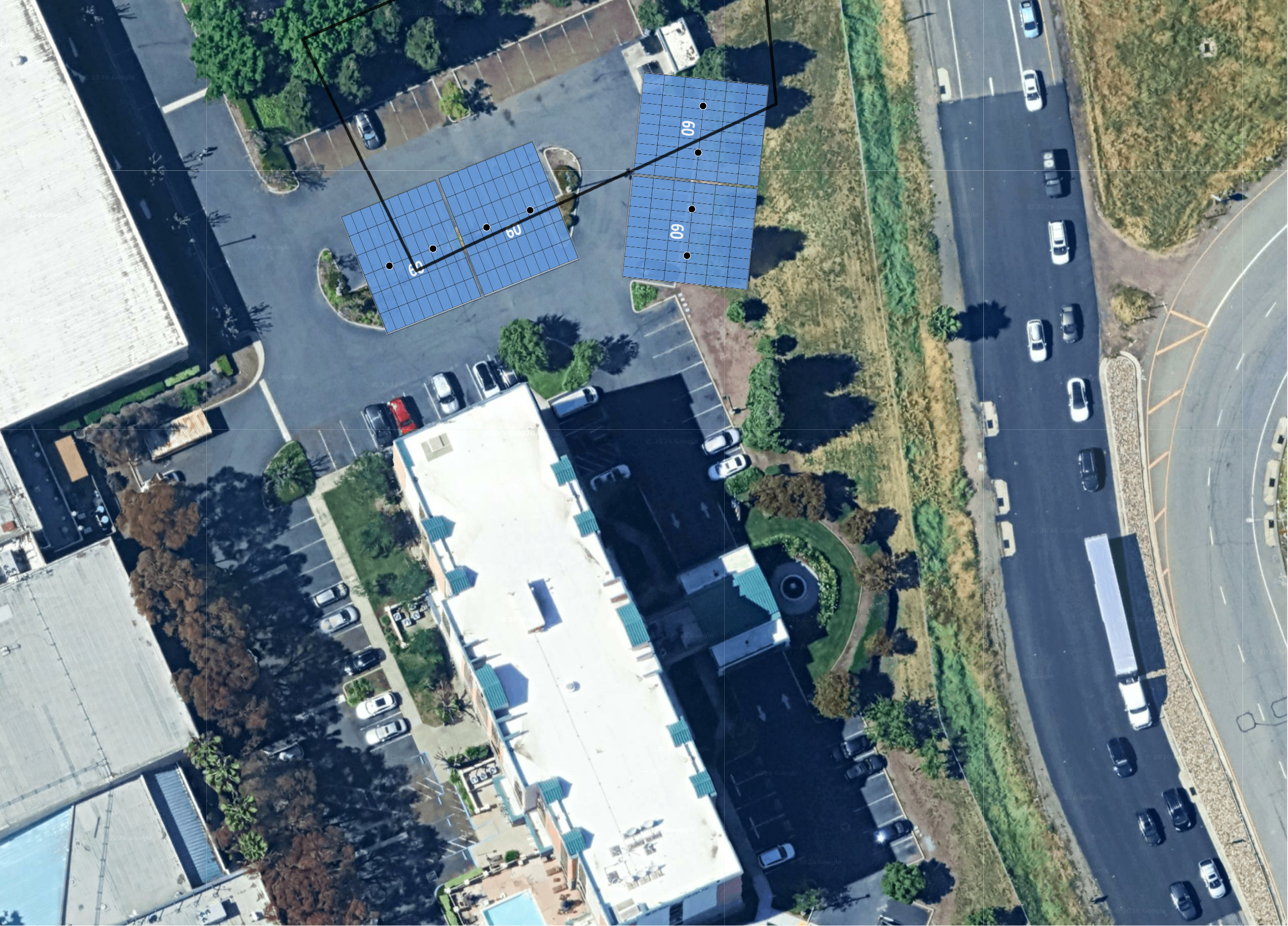 System layout — solar carports at FREMONT