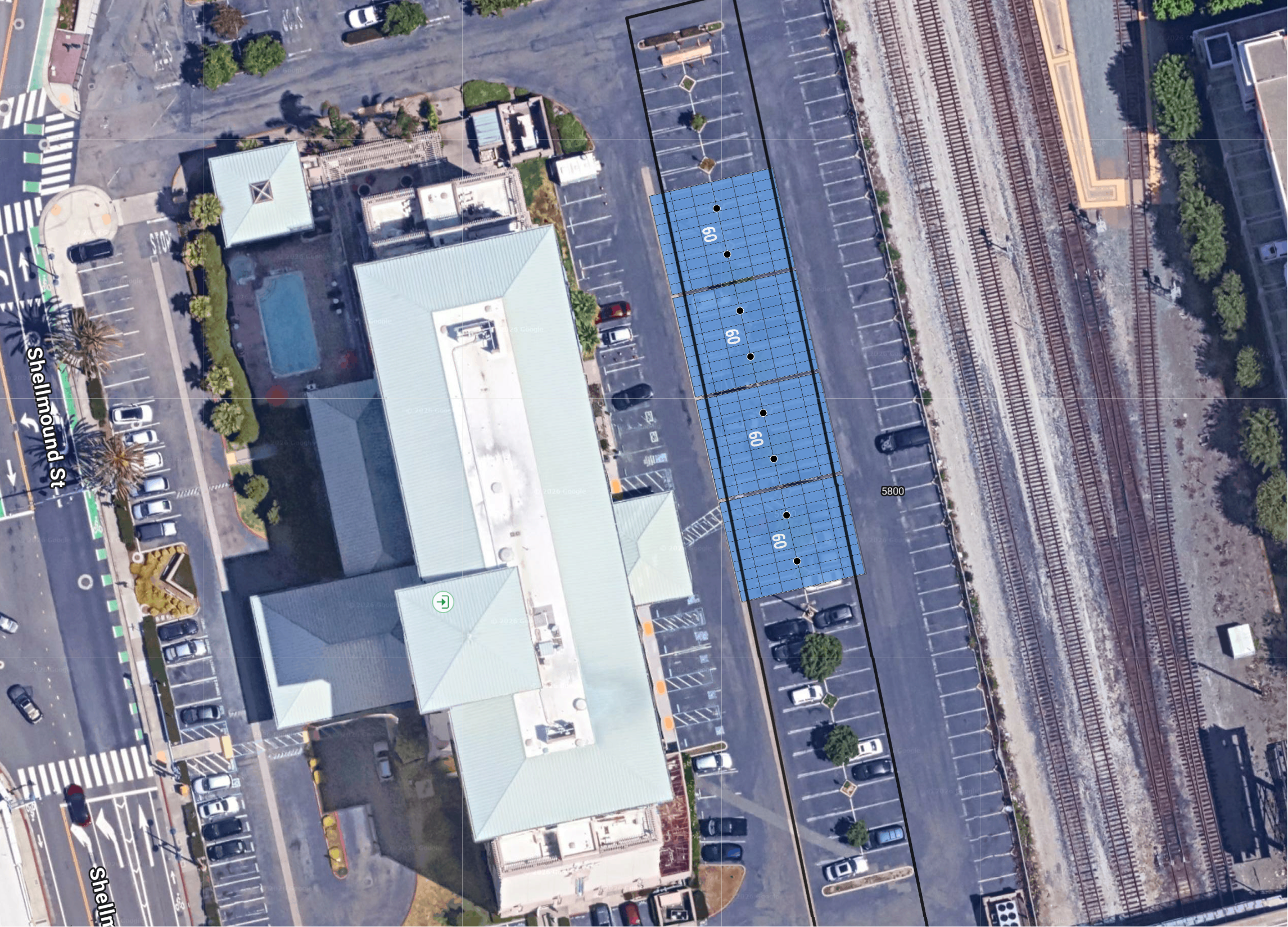 System layout — solar carports at EMERYVILLE
