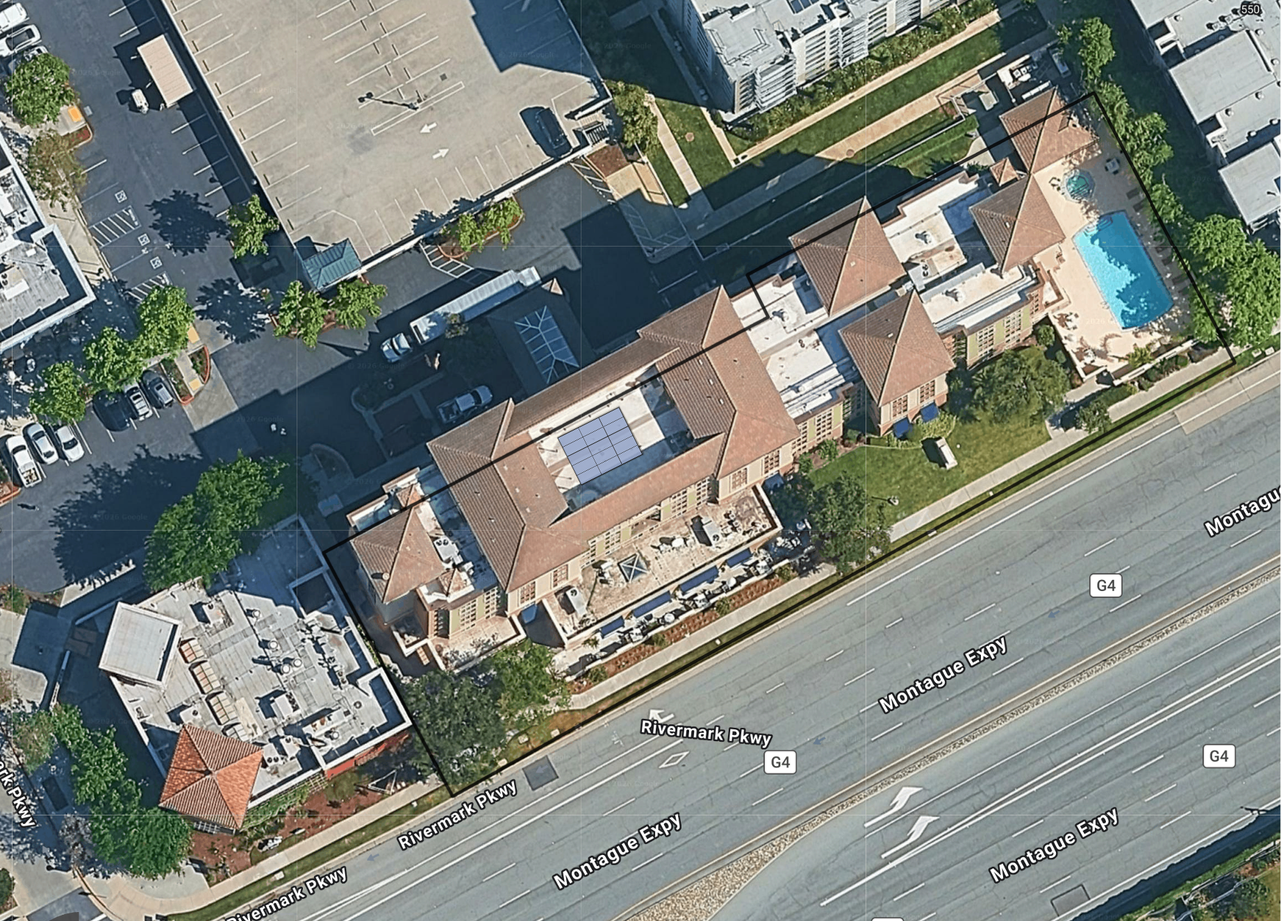 System layout — rooftop arrays at SANTA CLARA