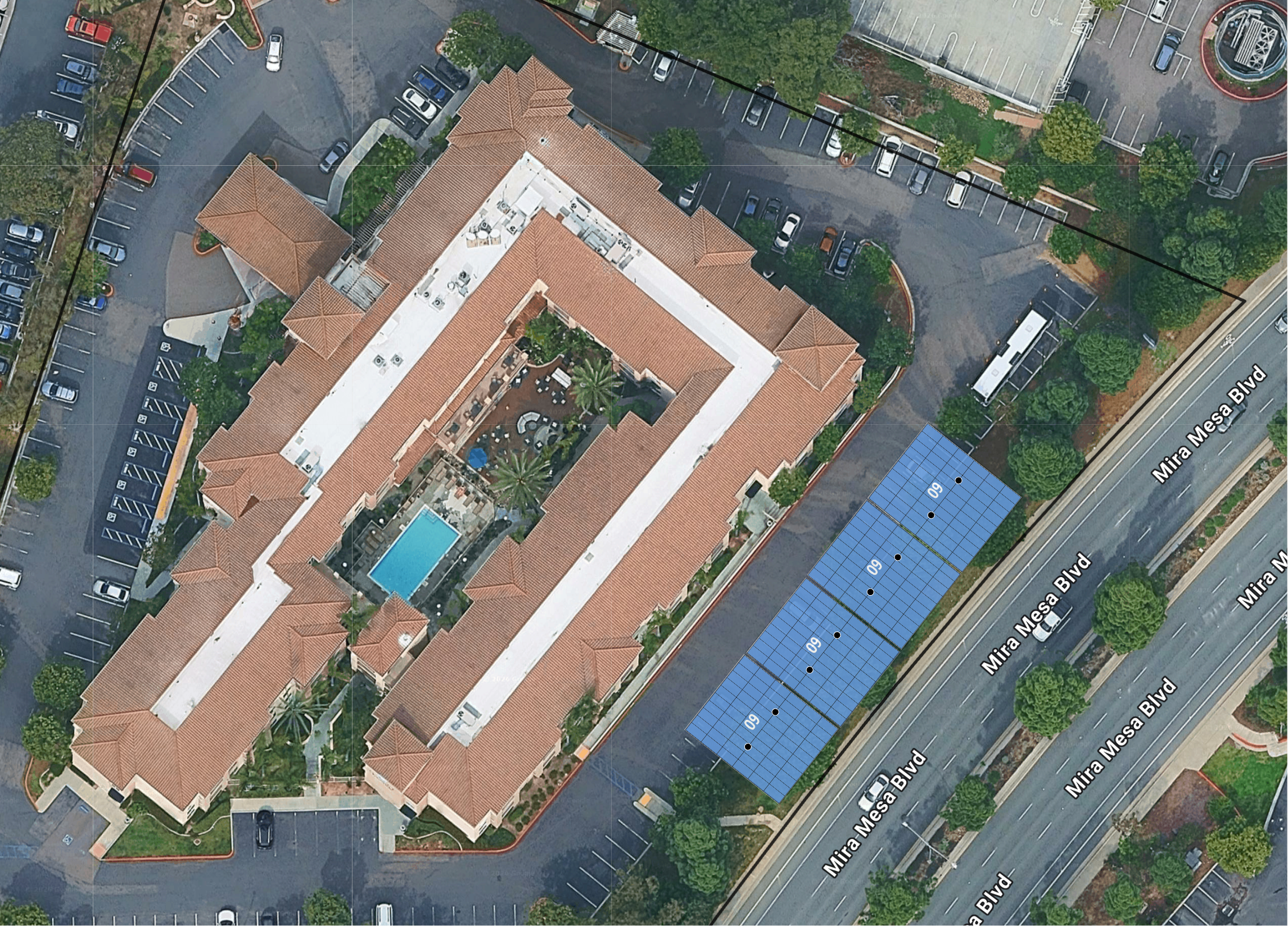 System layout — solar carports at SAN DIEGO
