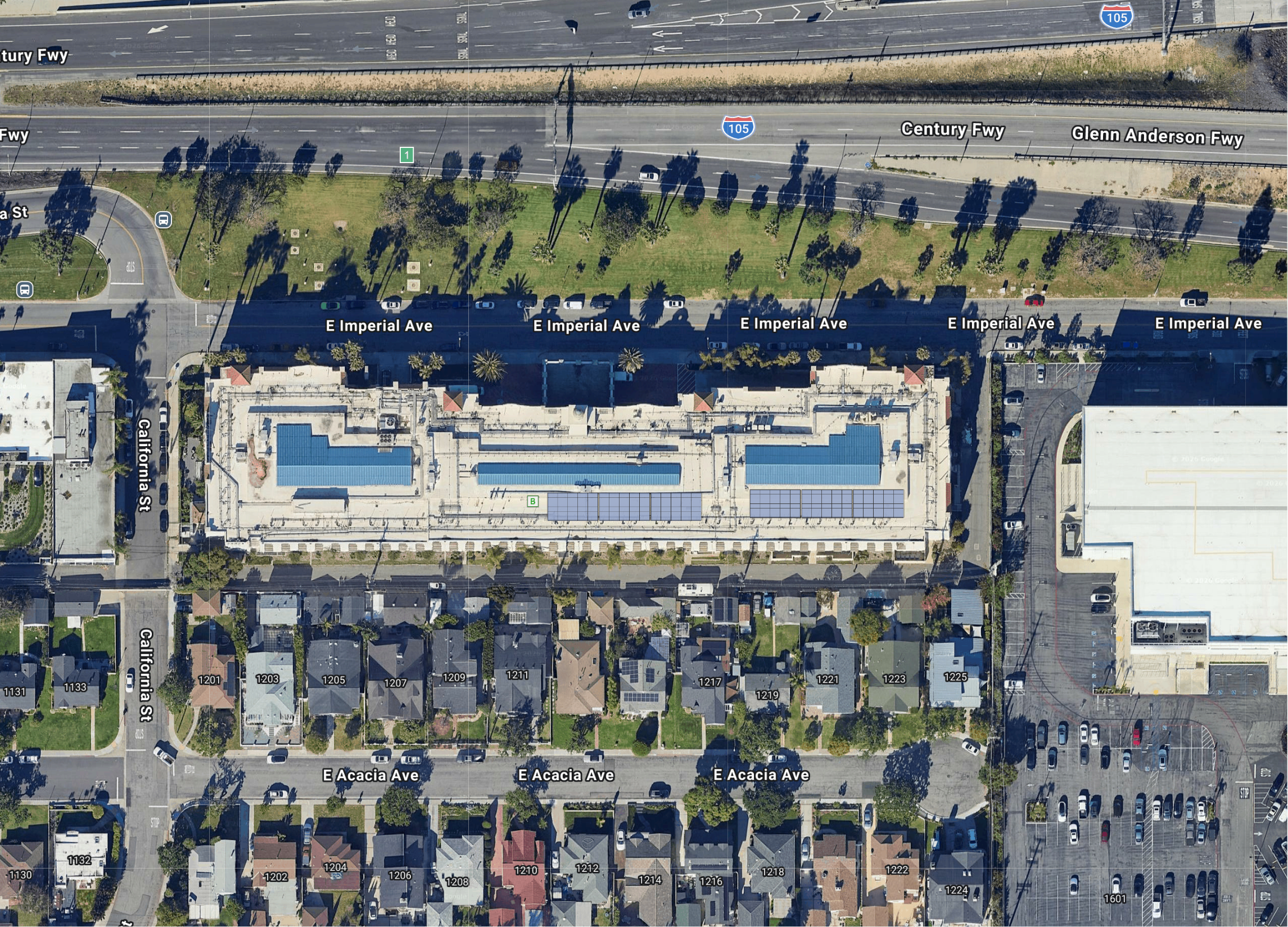 System layout — rooftop arrays at LOS ANGELES