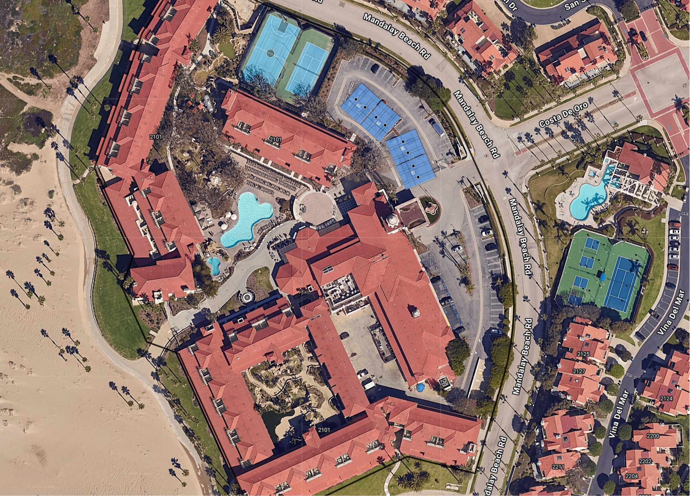 System layout — solar carports at OXNARD