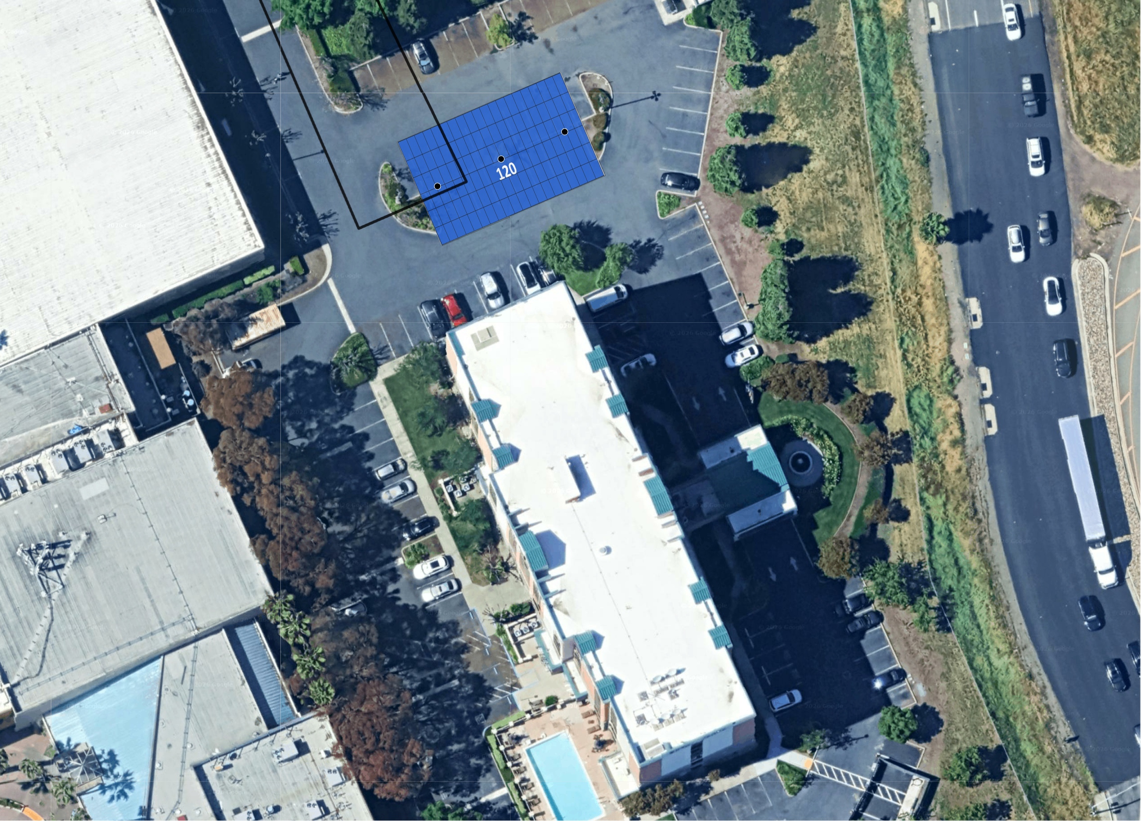 System layout — solar carports at FREMONT
