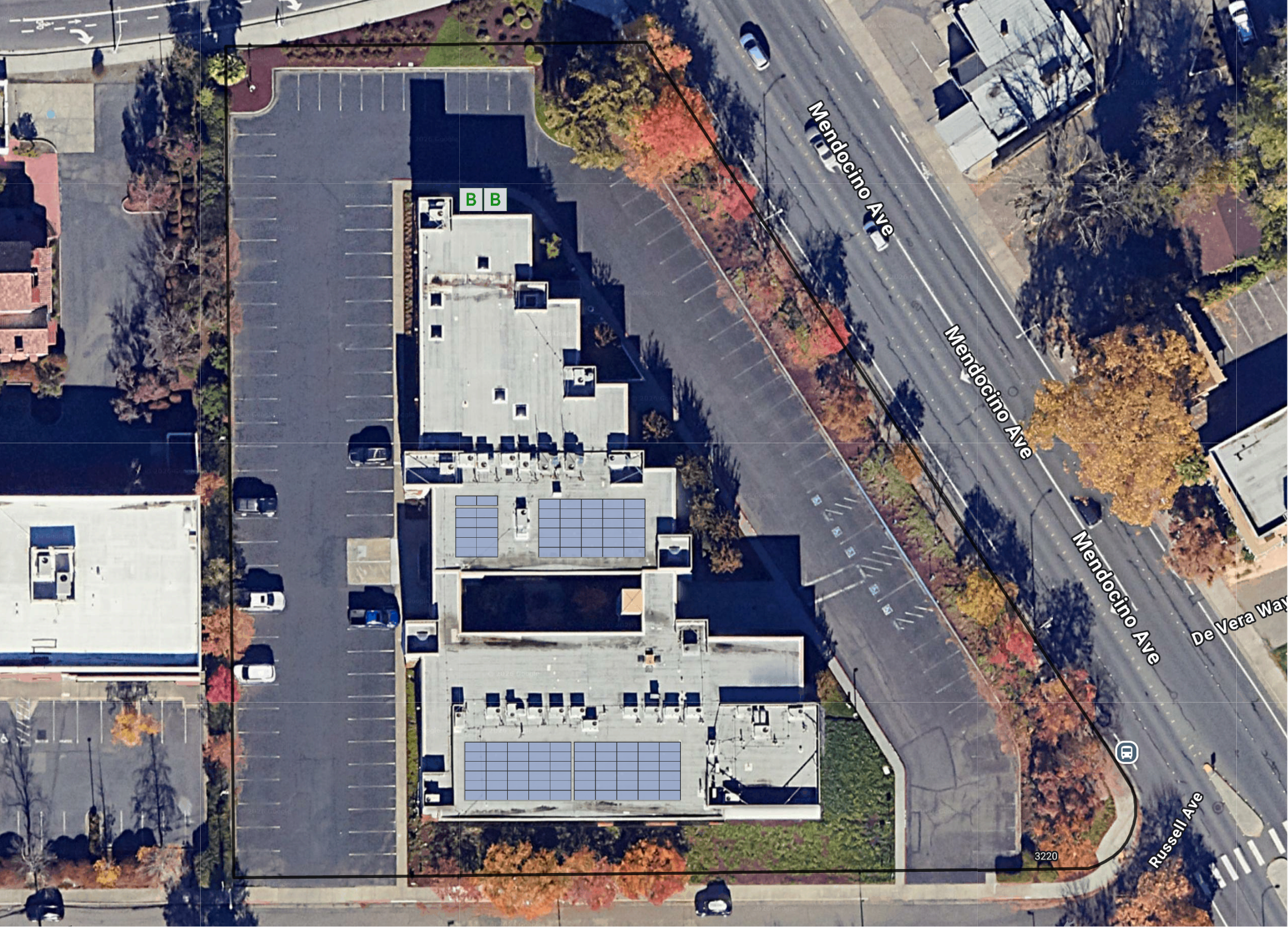 System layout — rooftop arrays at SANTA ROSA