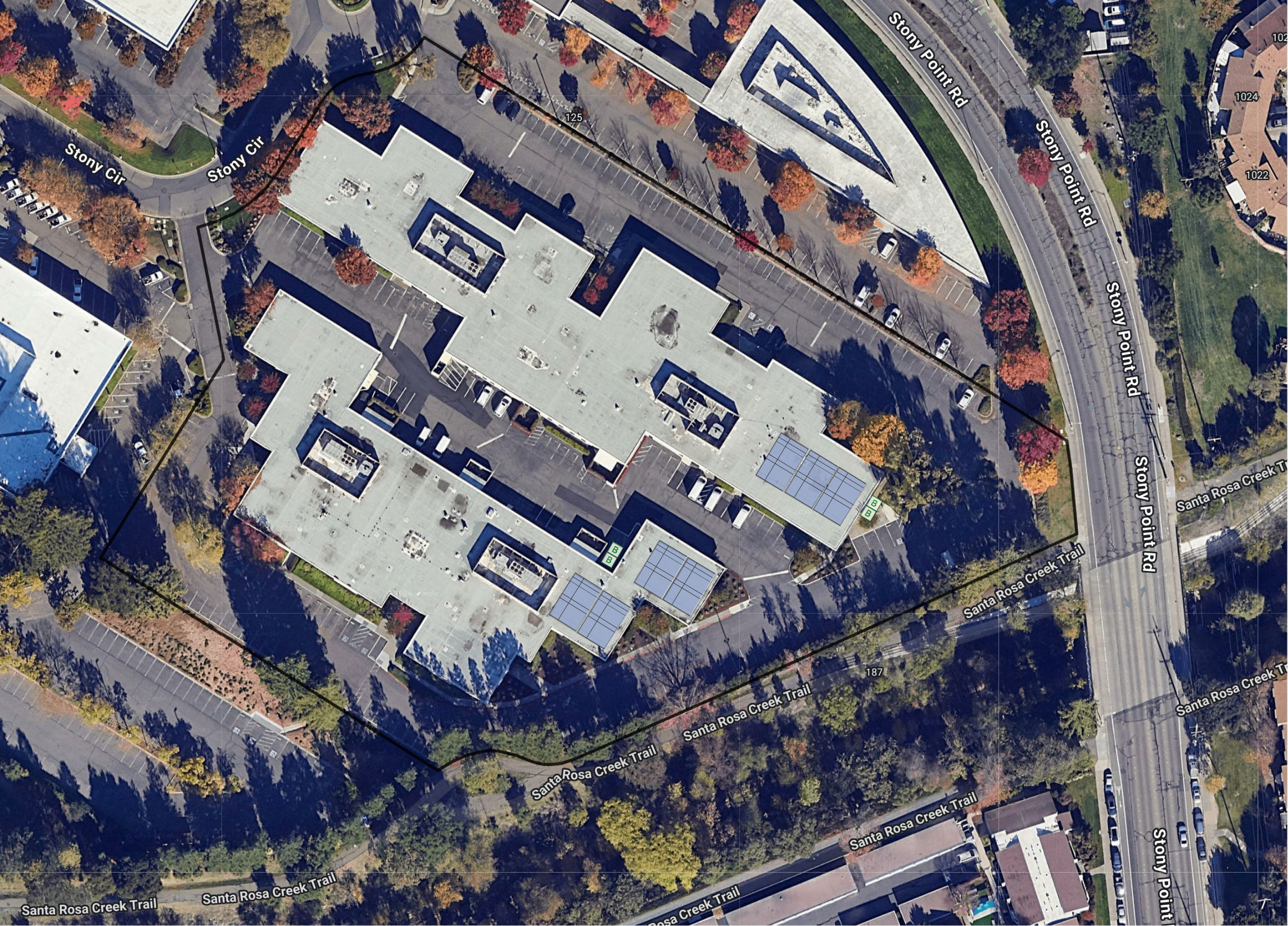 System layout — rooftop arrays at SANTA ROSA