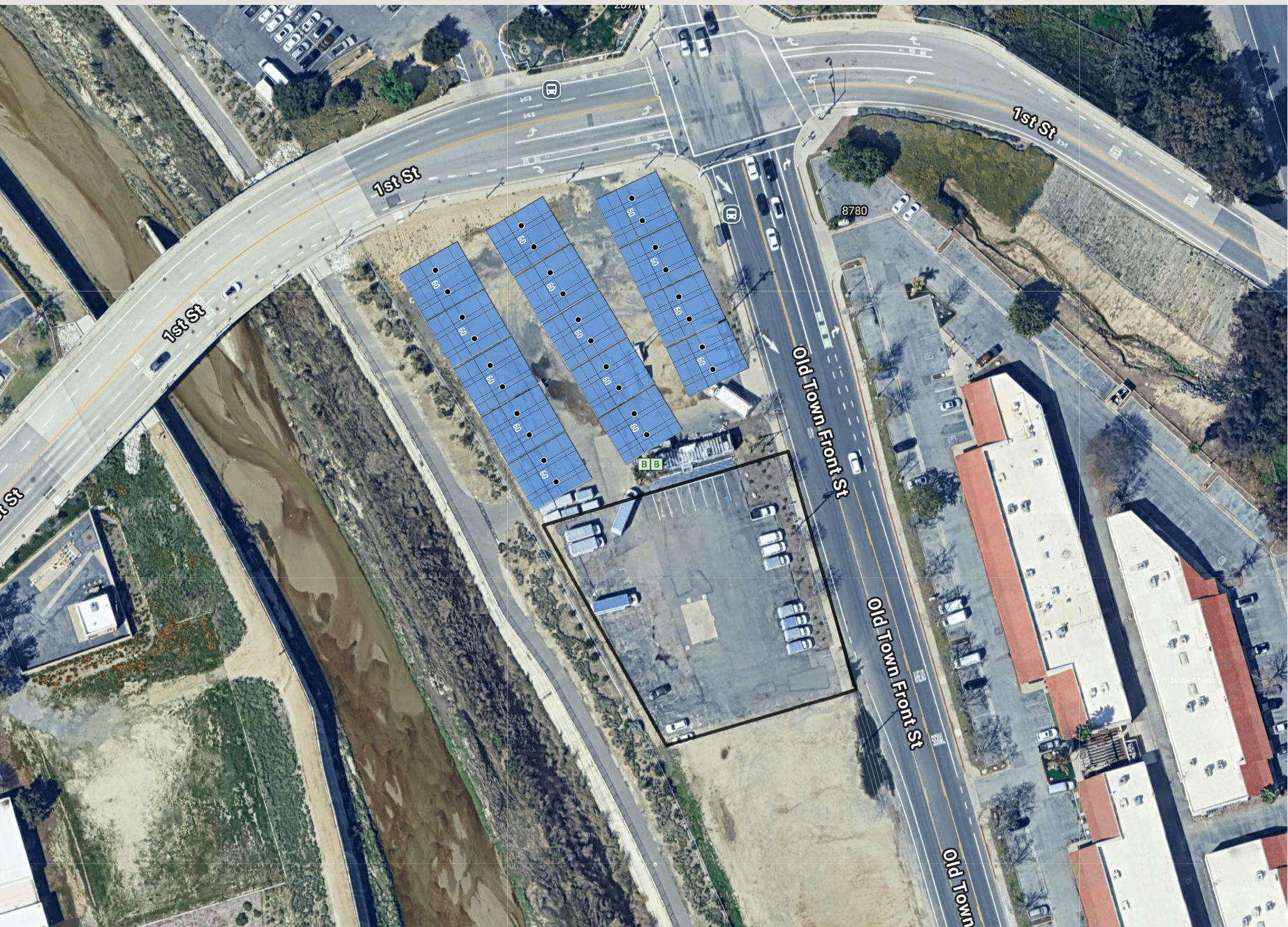 System layout — solar carports at Temecula