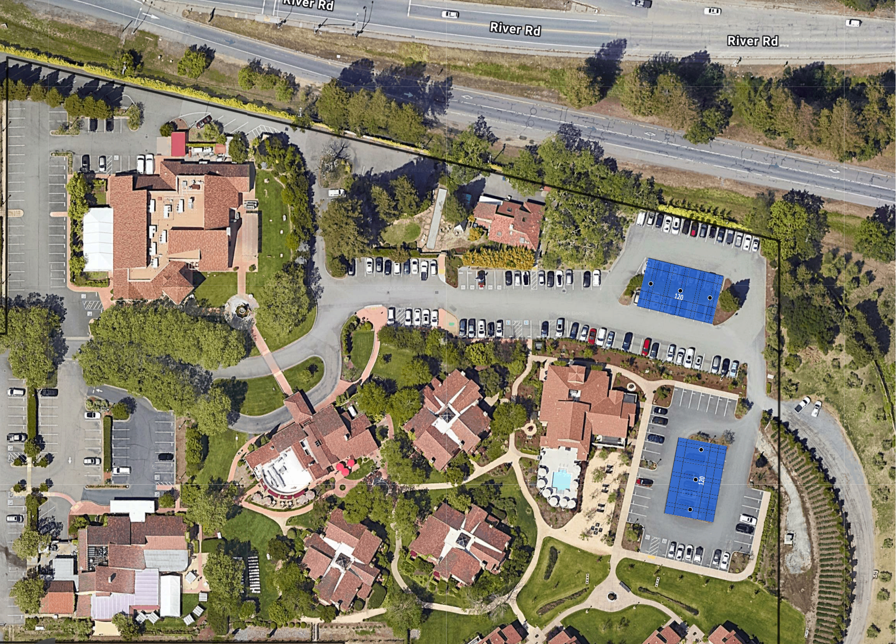 System layout — solar carports at SANTA ROSA