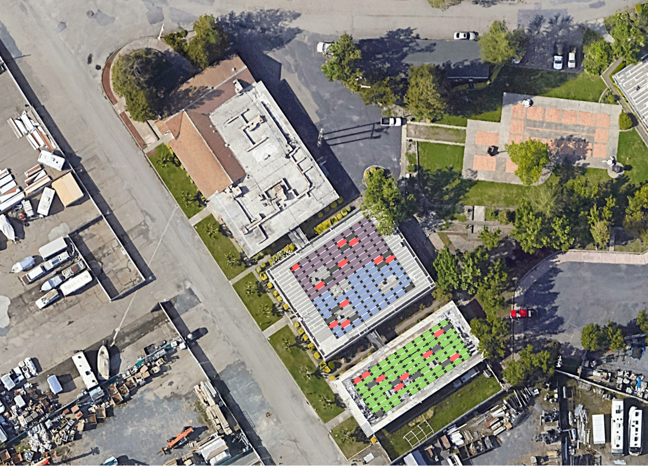 System layout — rooftop arrays at WINDSOR