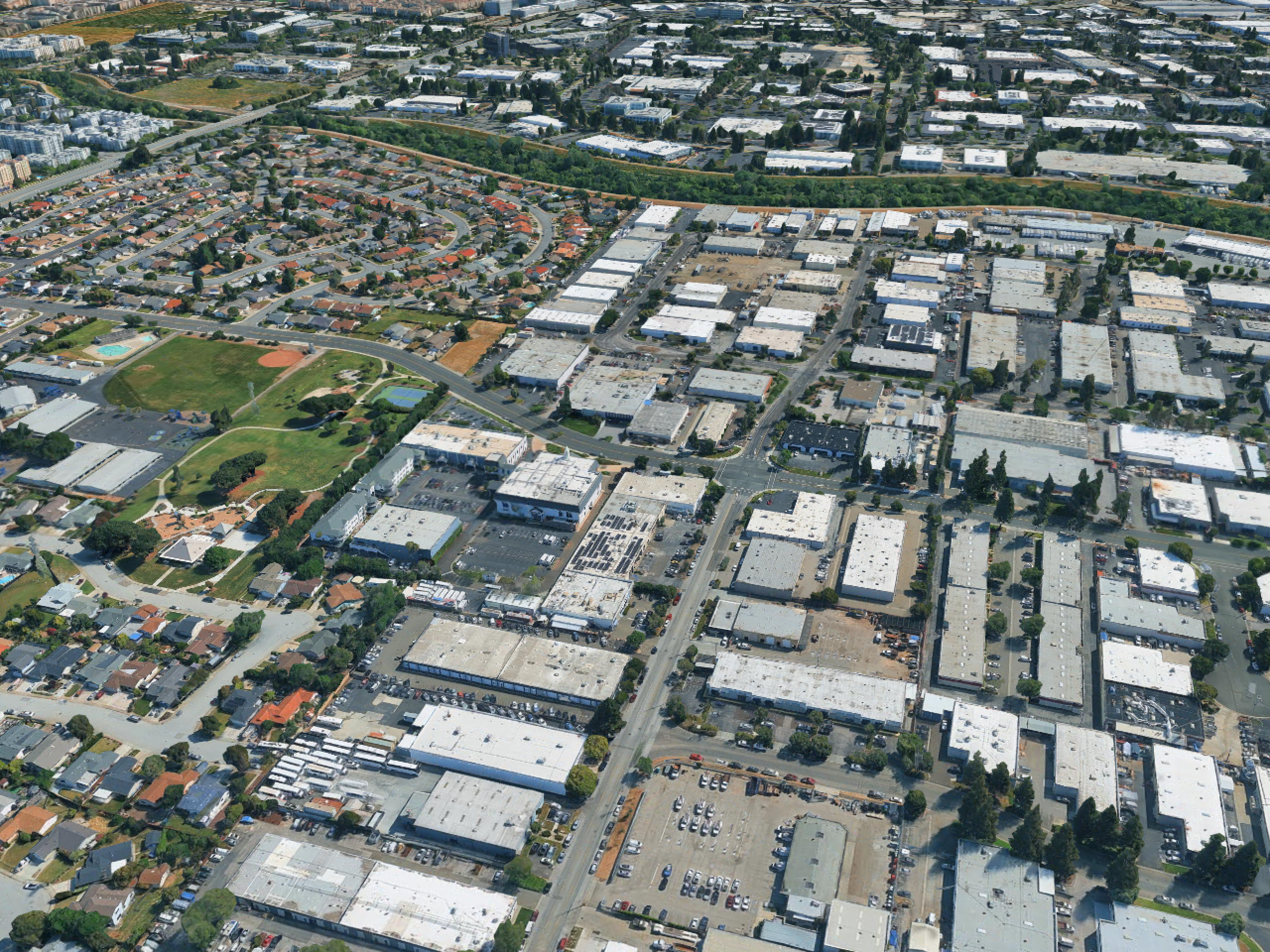 Aerial view of the Santa Clara SolarPorts installation