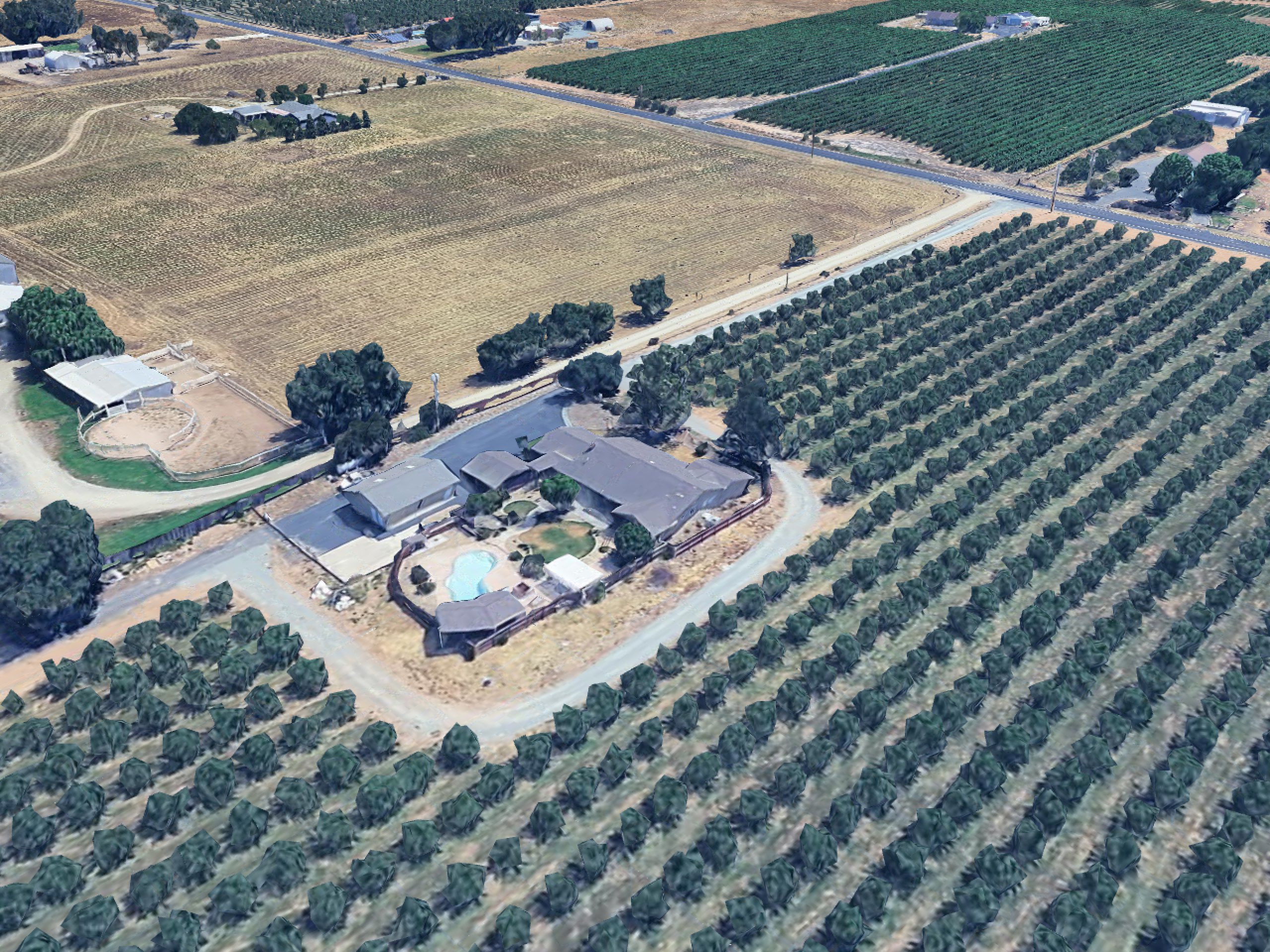 Aerial view of the LODI SolarPorts installation