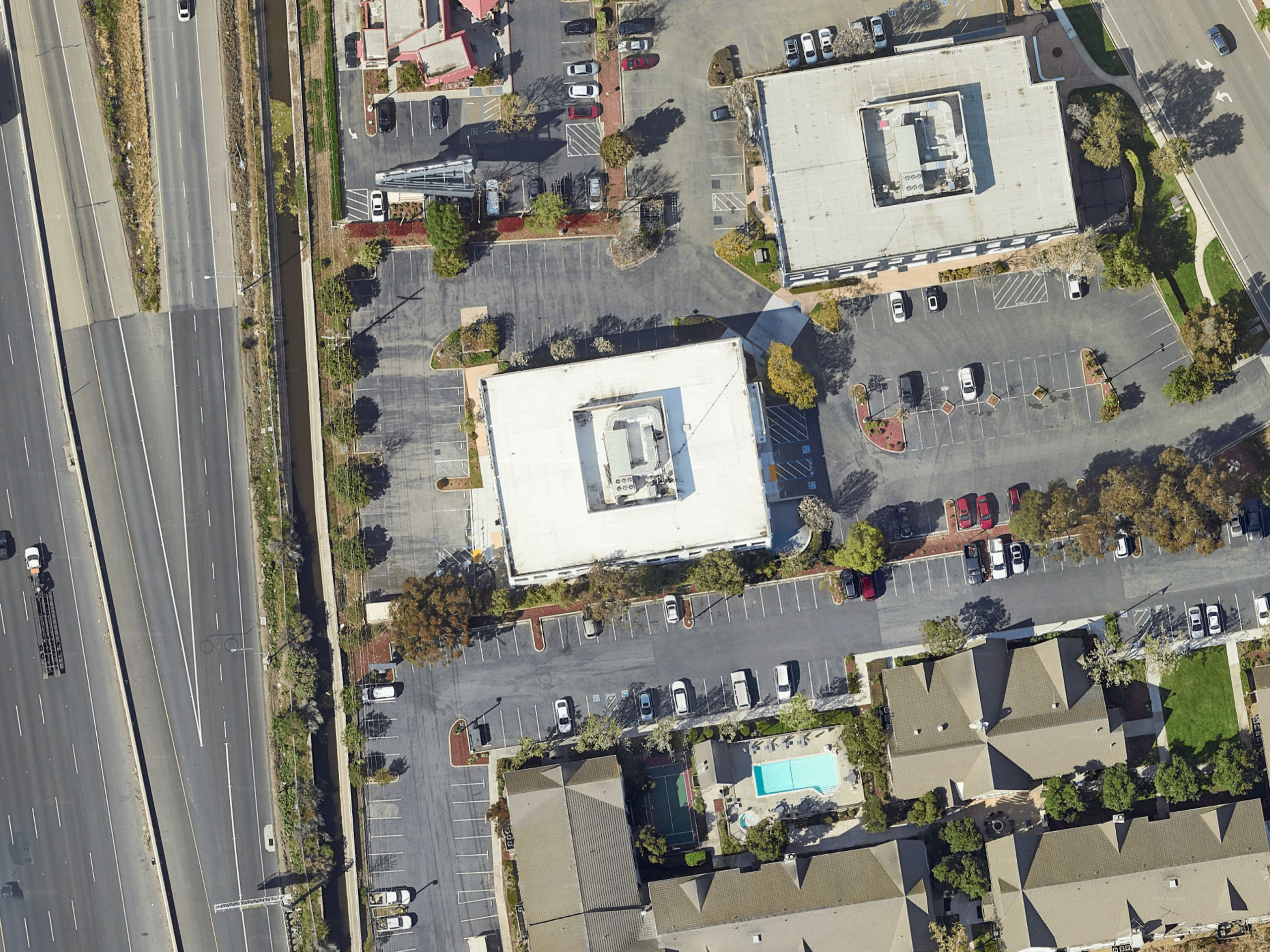 Aerial view of the MILPITAS SolarPorts installation
