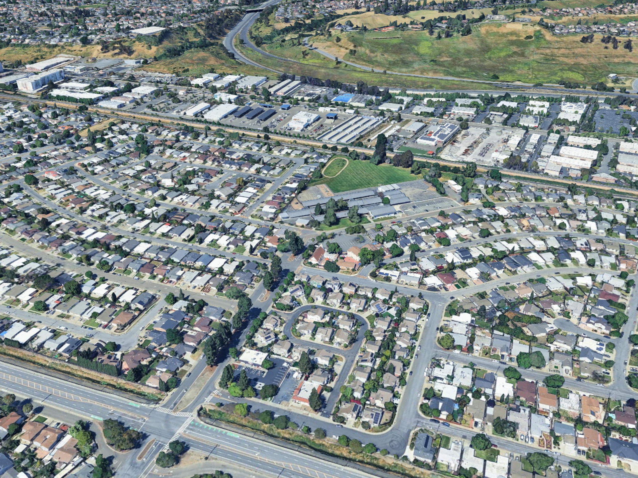 Aerial view of the San Jose SolarPorts installation