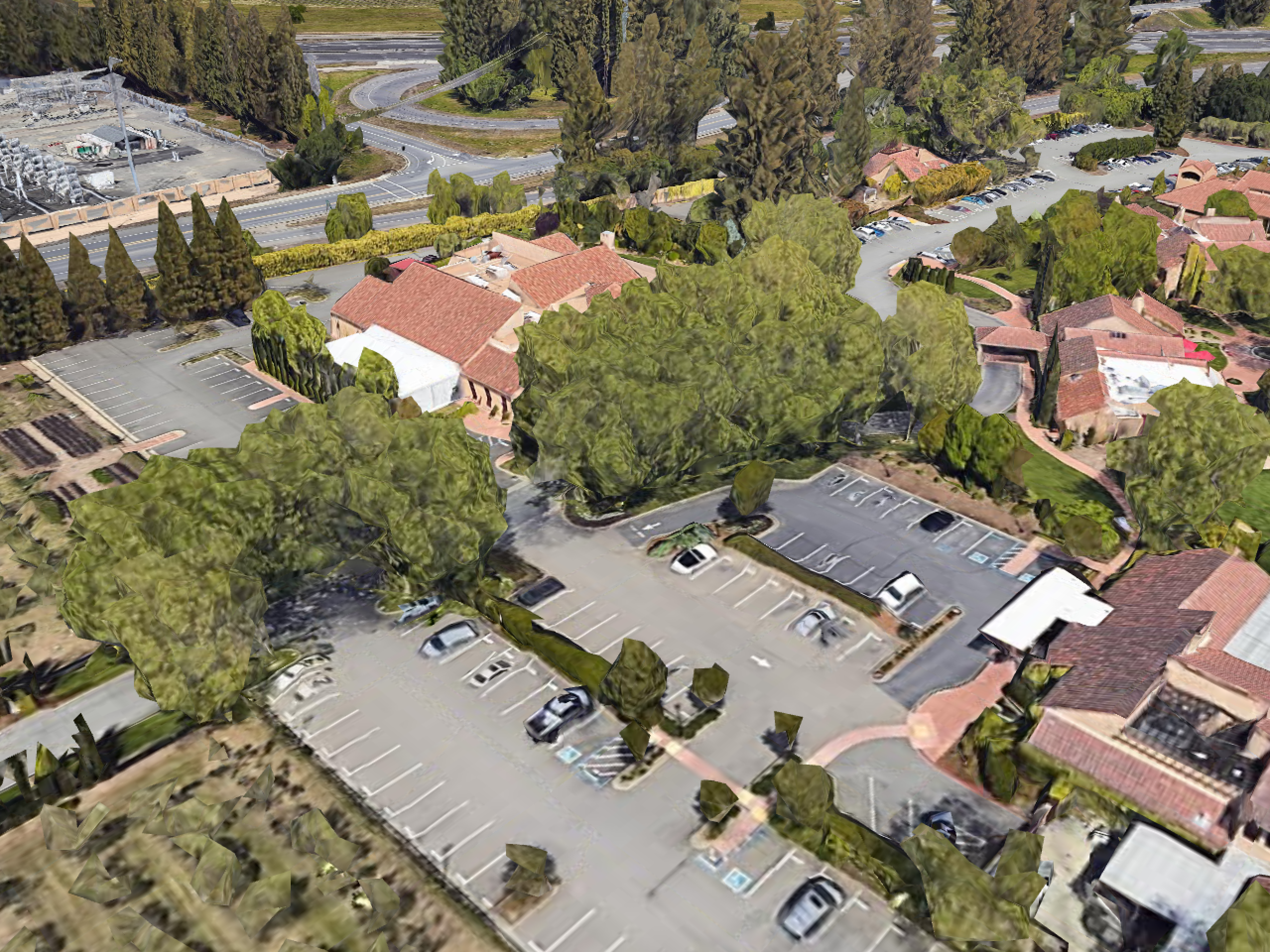 Aerial view of the SANTA ROSA SolarPorts installation