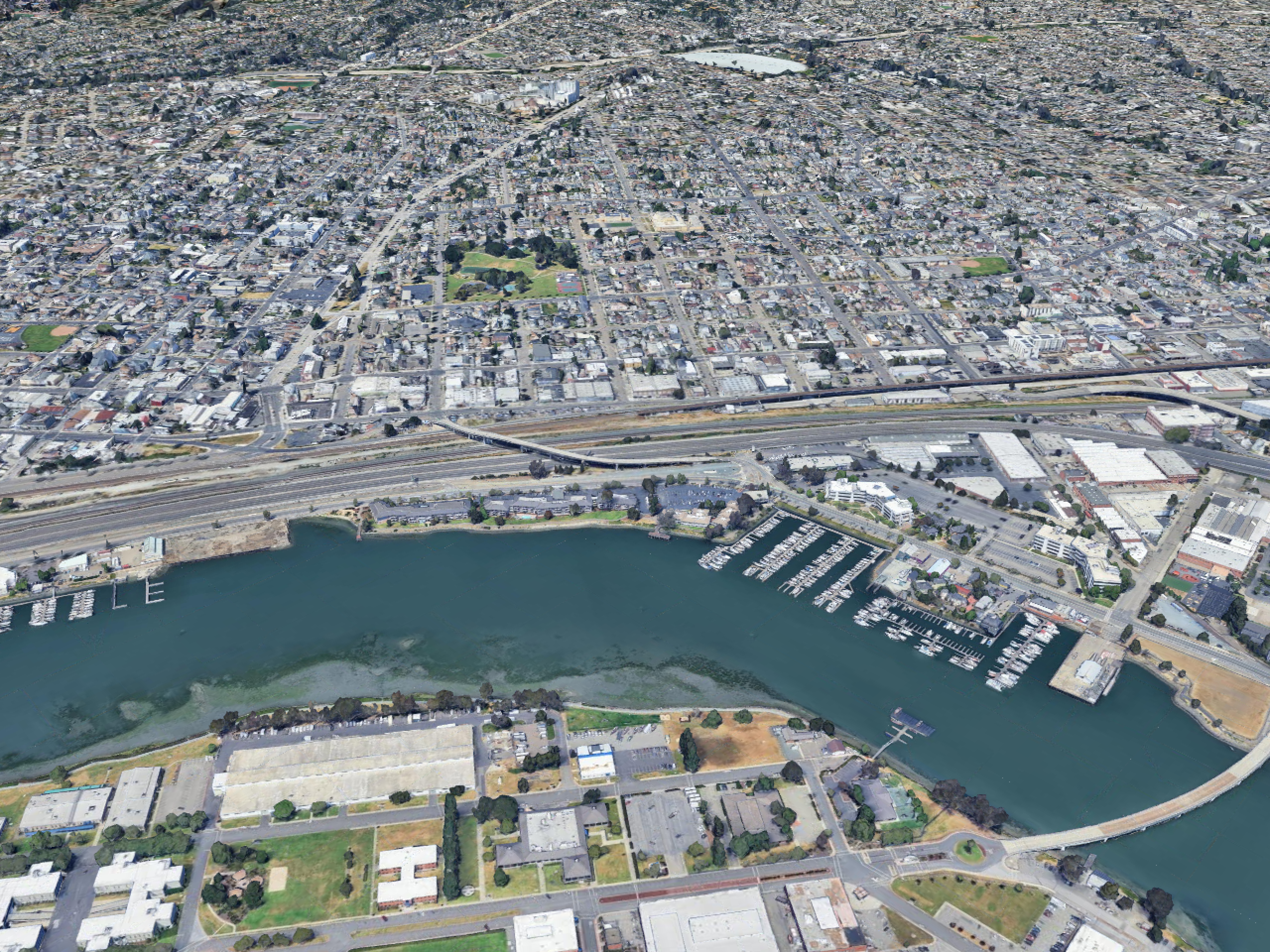 Aerial view of the  SolarPorts installation