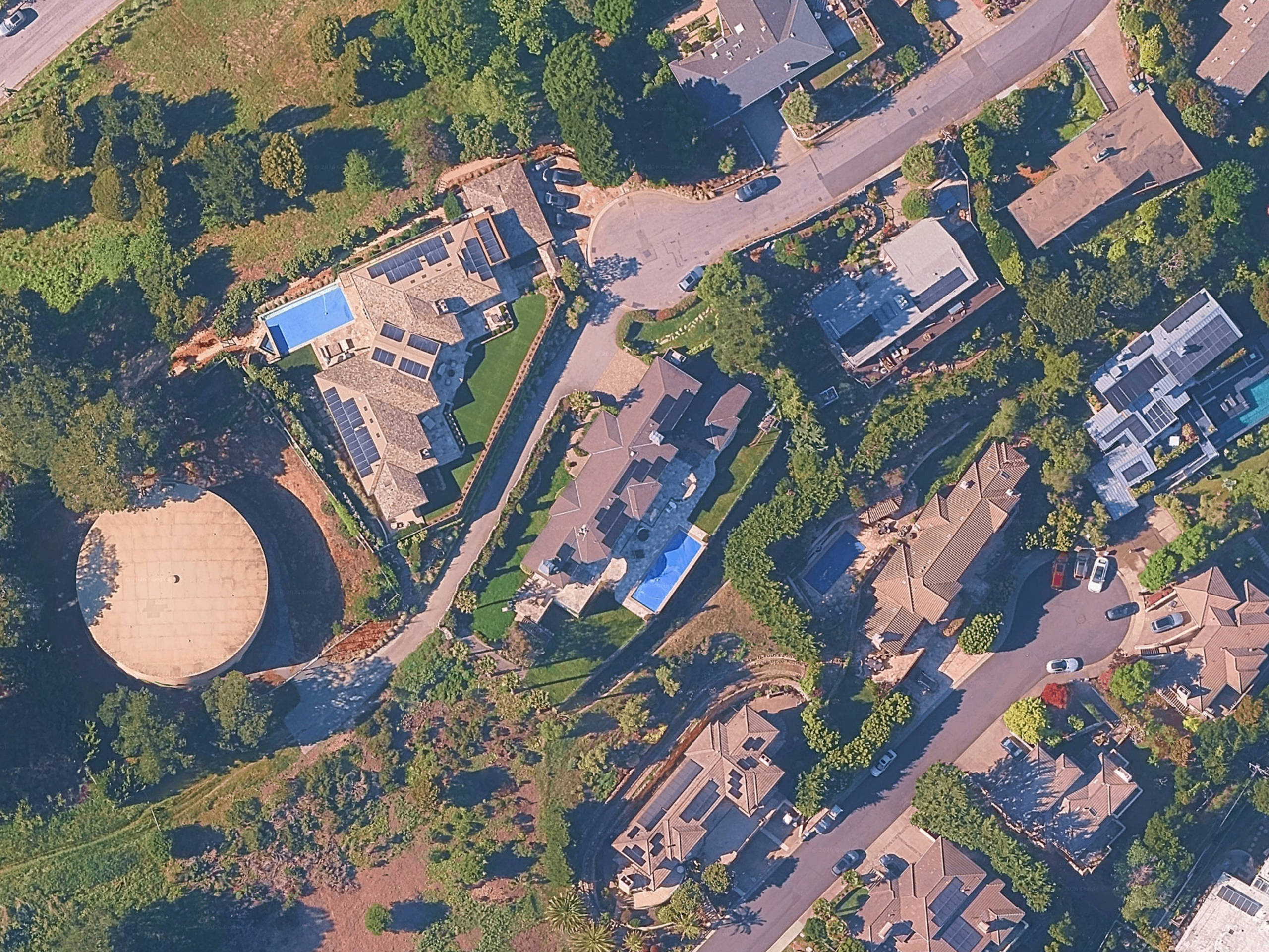 Aerial view of the MILL VALLEY SolarPorts installation