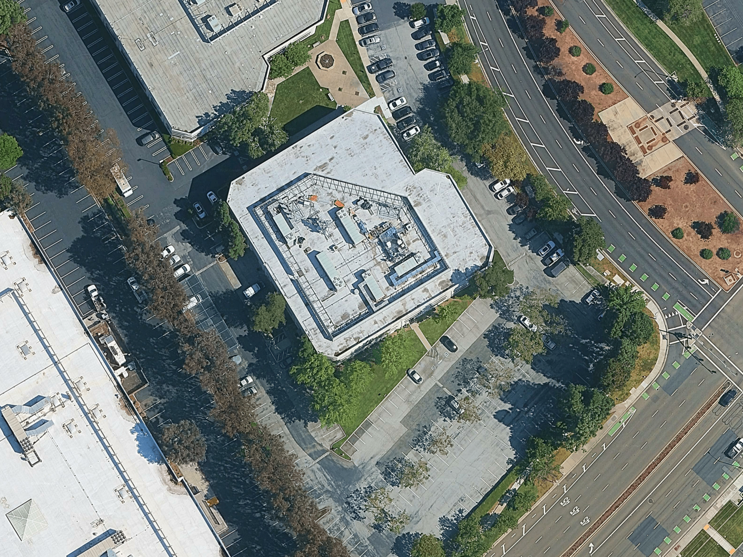 Aerial view of the  SolarPorts installation