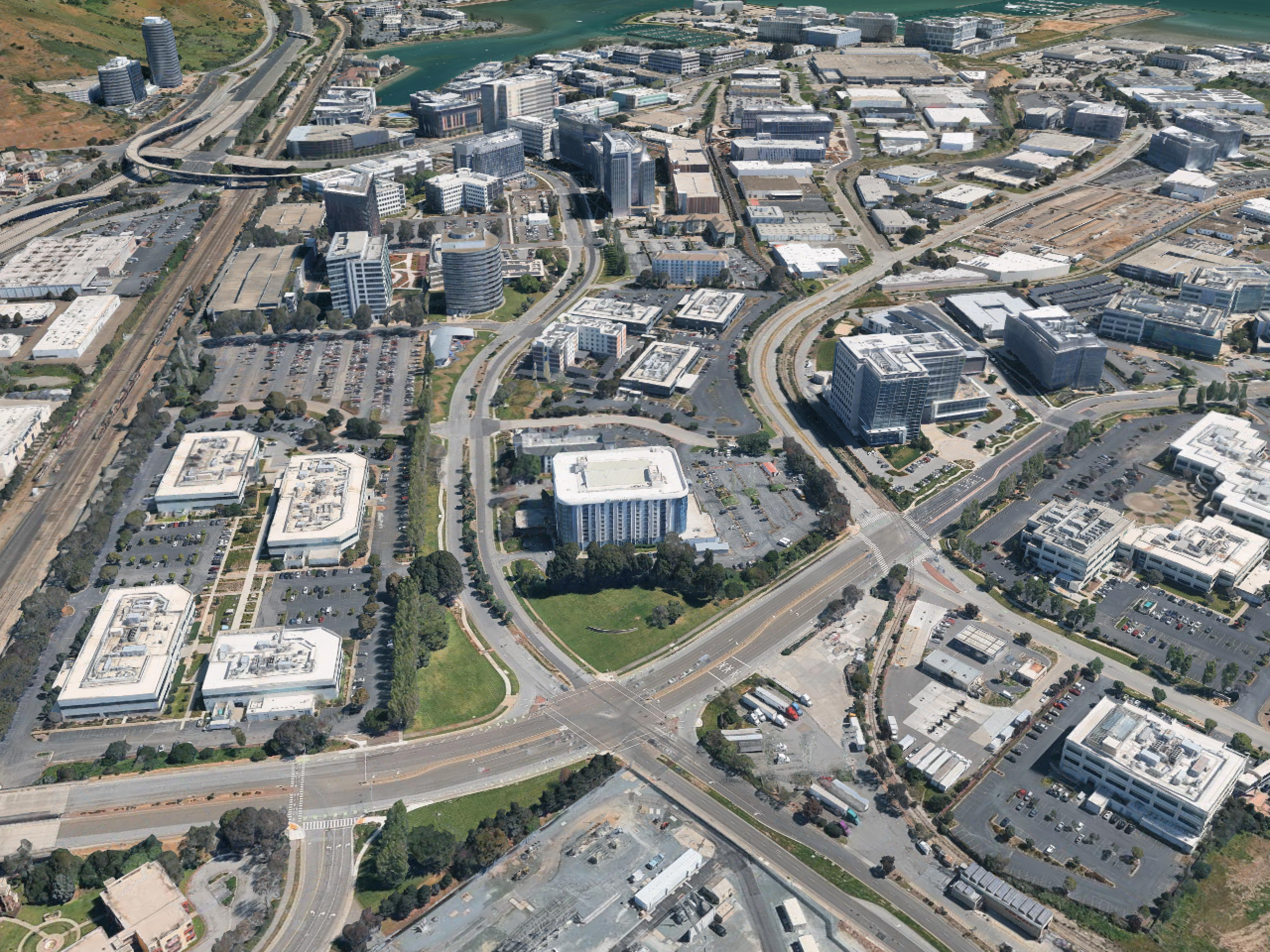 Aerial view of the SOUTH SAN FRANCISCO SolarPorts installation