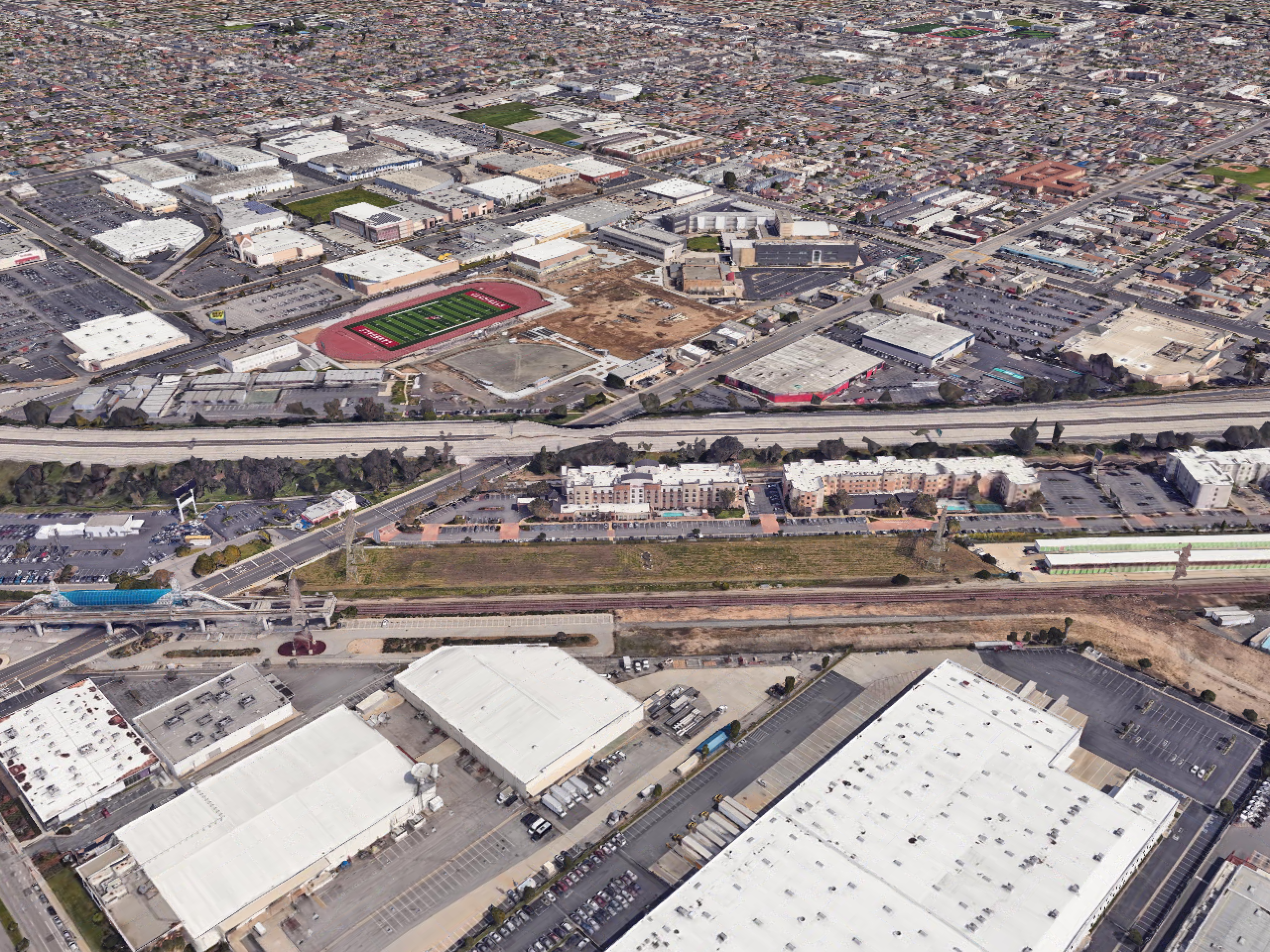 Aerial view of the  SolarPorts installation