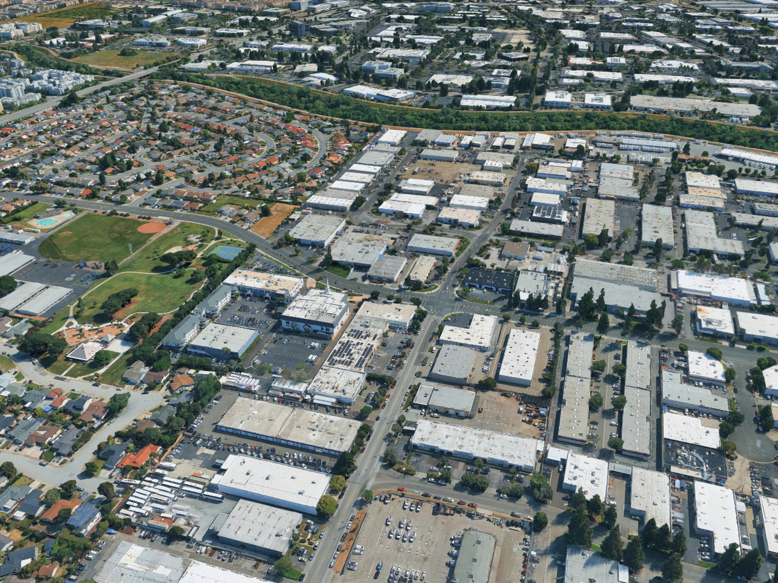 Aerial view of the Santa Clara SolarPorts installation
